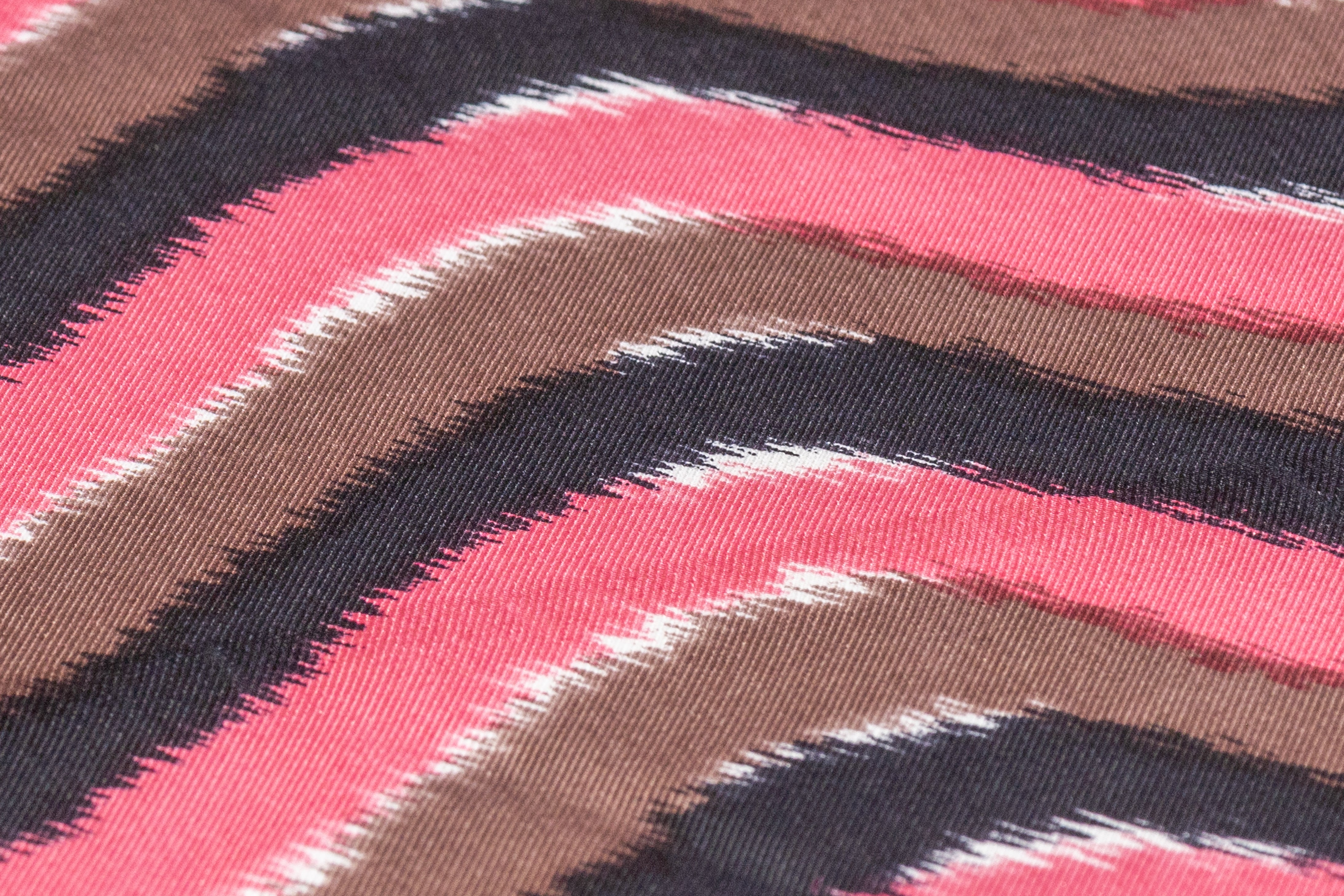 Wavy Stripe Silk Twill - Pink / Taupe / Black