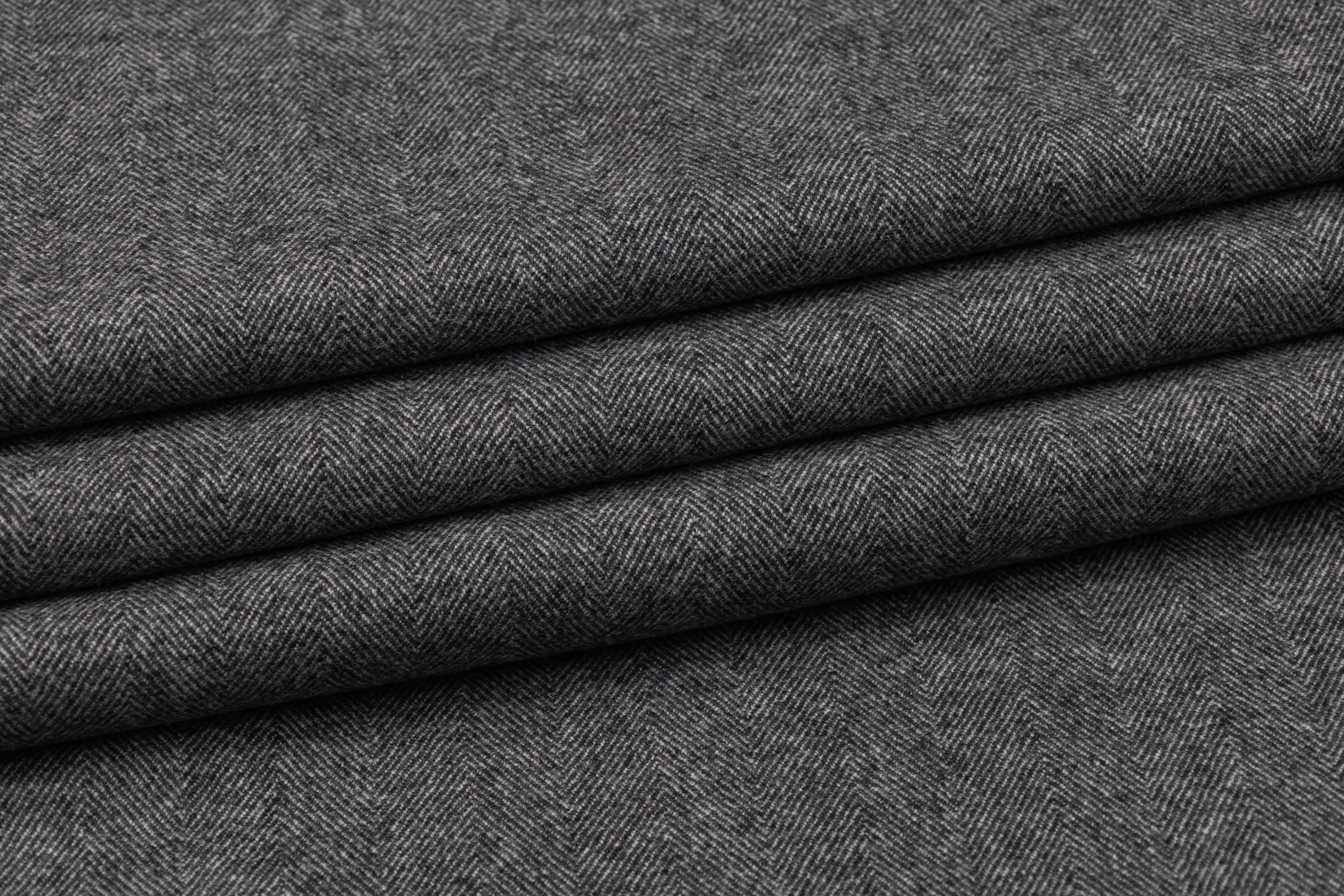 Double-Faced Herringbone Wool - Gray