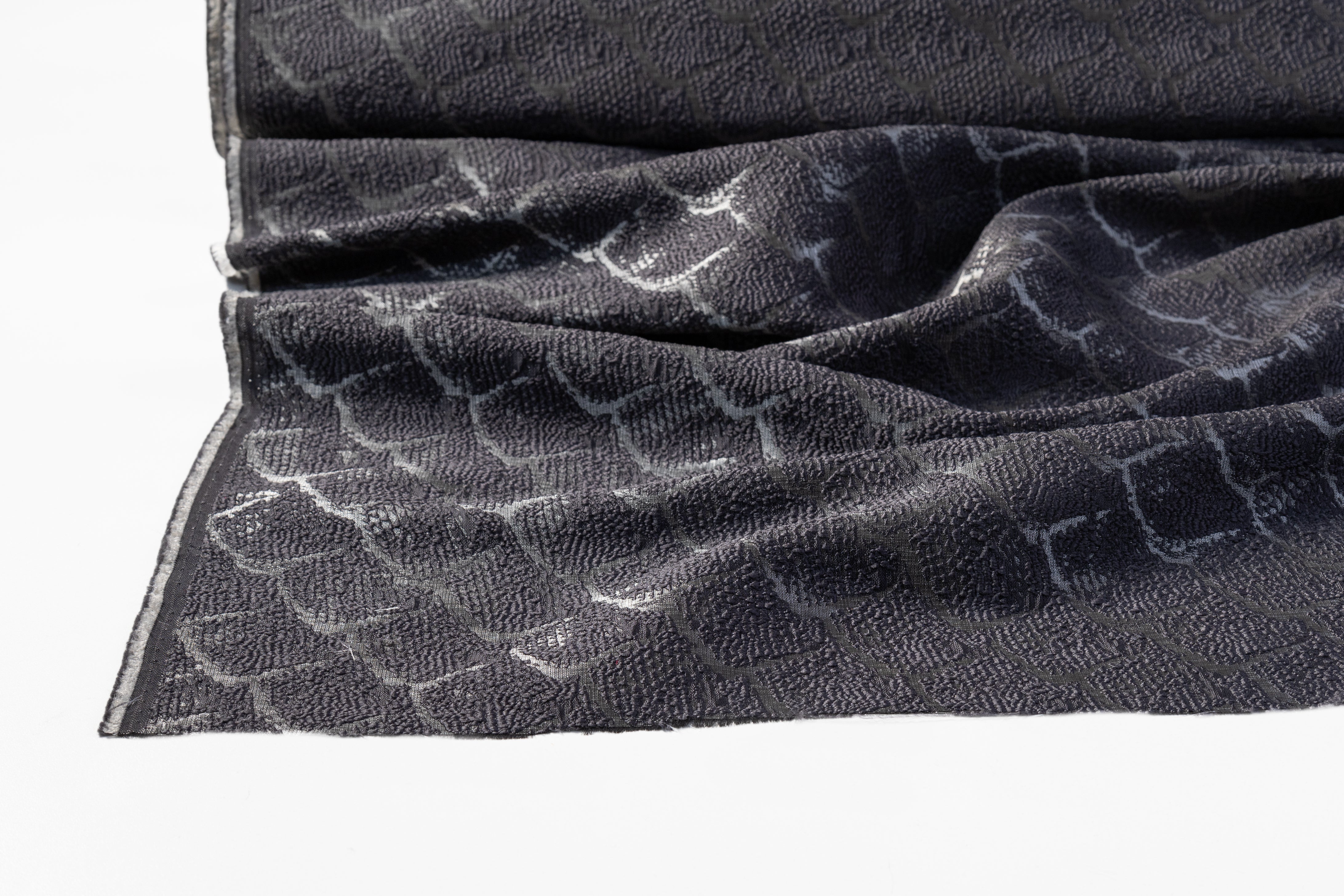 Chenille Textured Scale Brocade - Gray