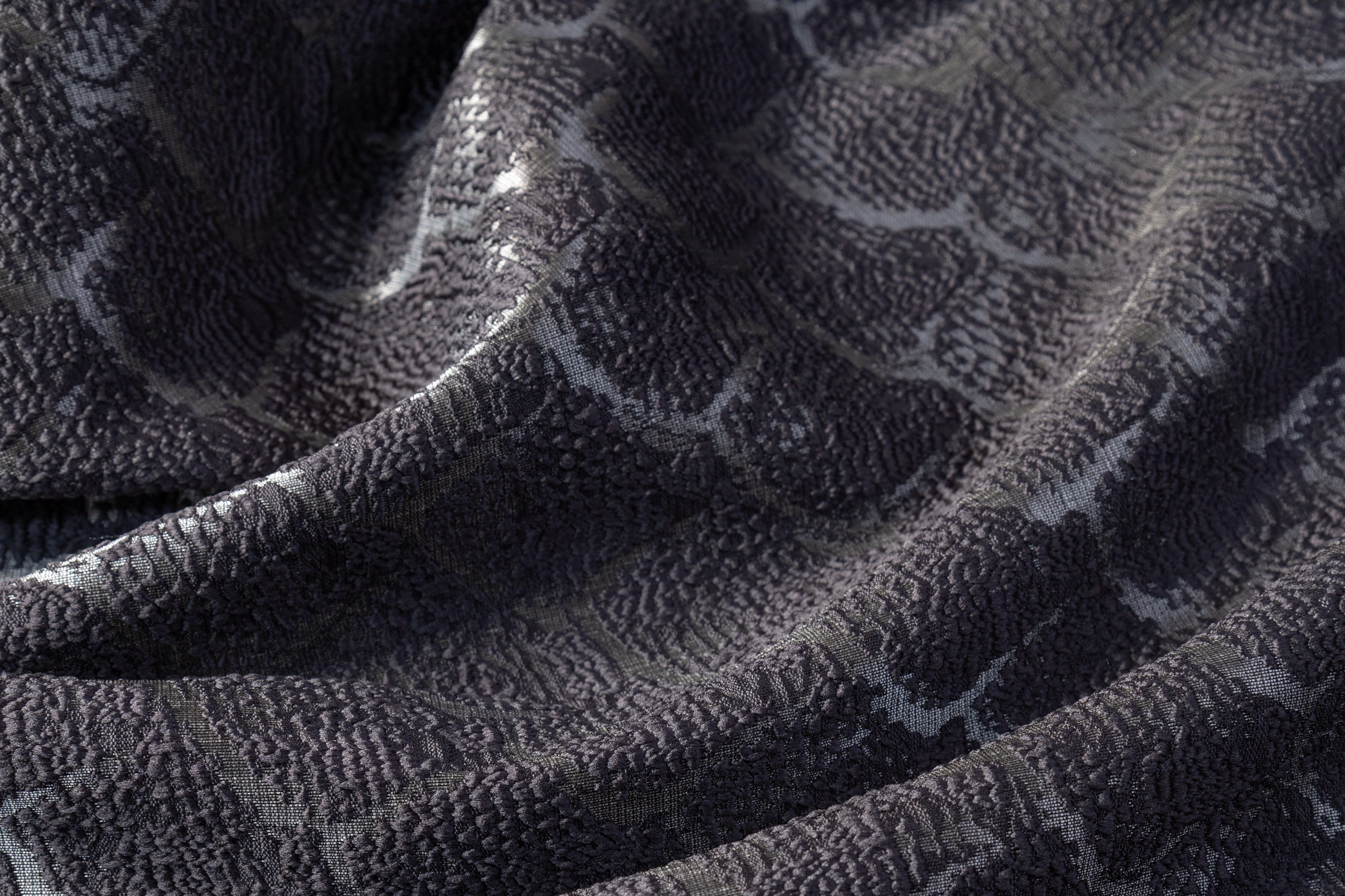 Chenille Textured Scale Brocade - Gray