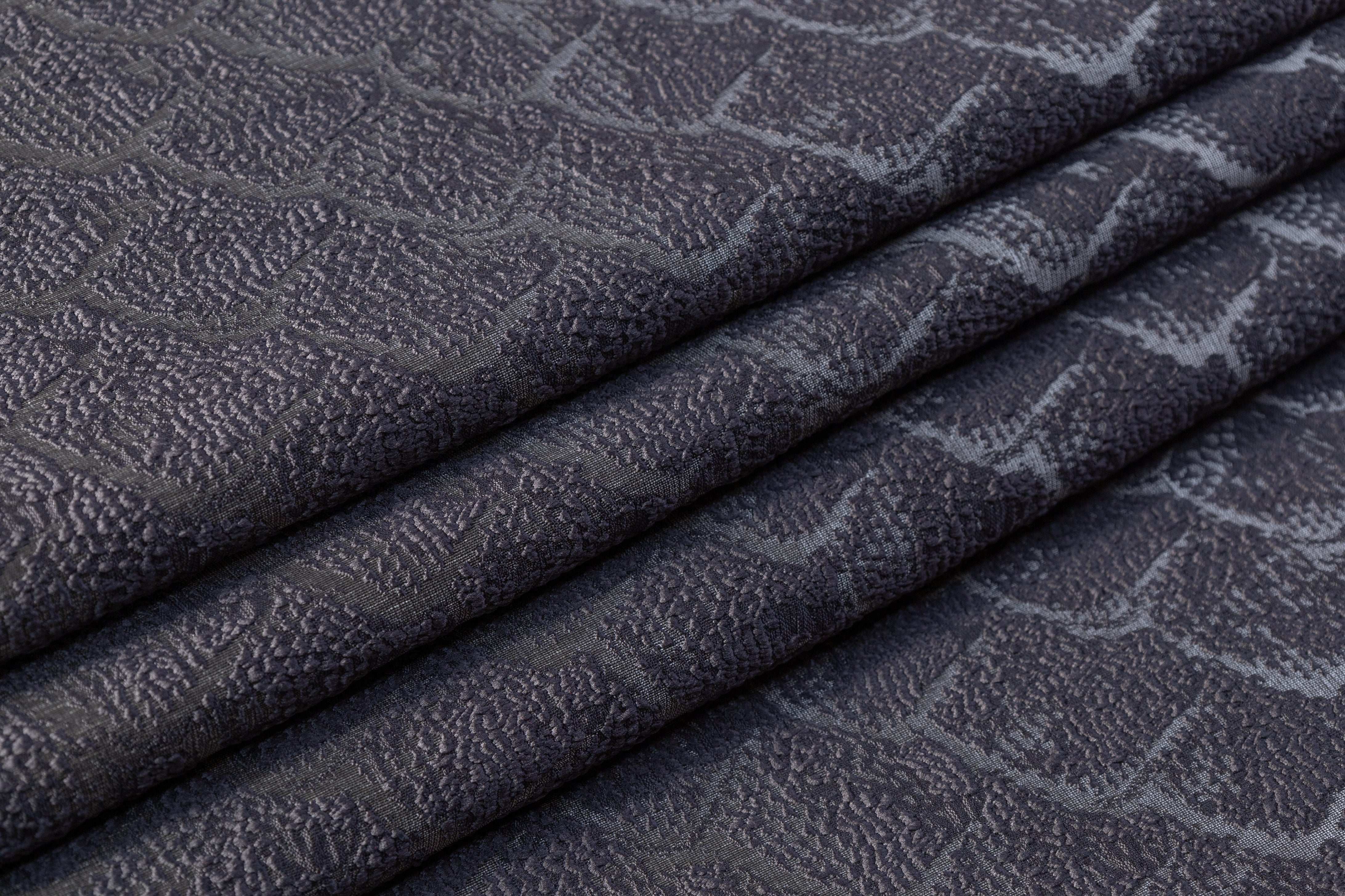 Chenille Textured Scale Brocade - Gray