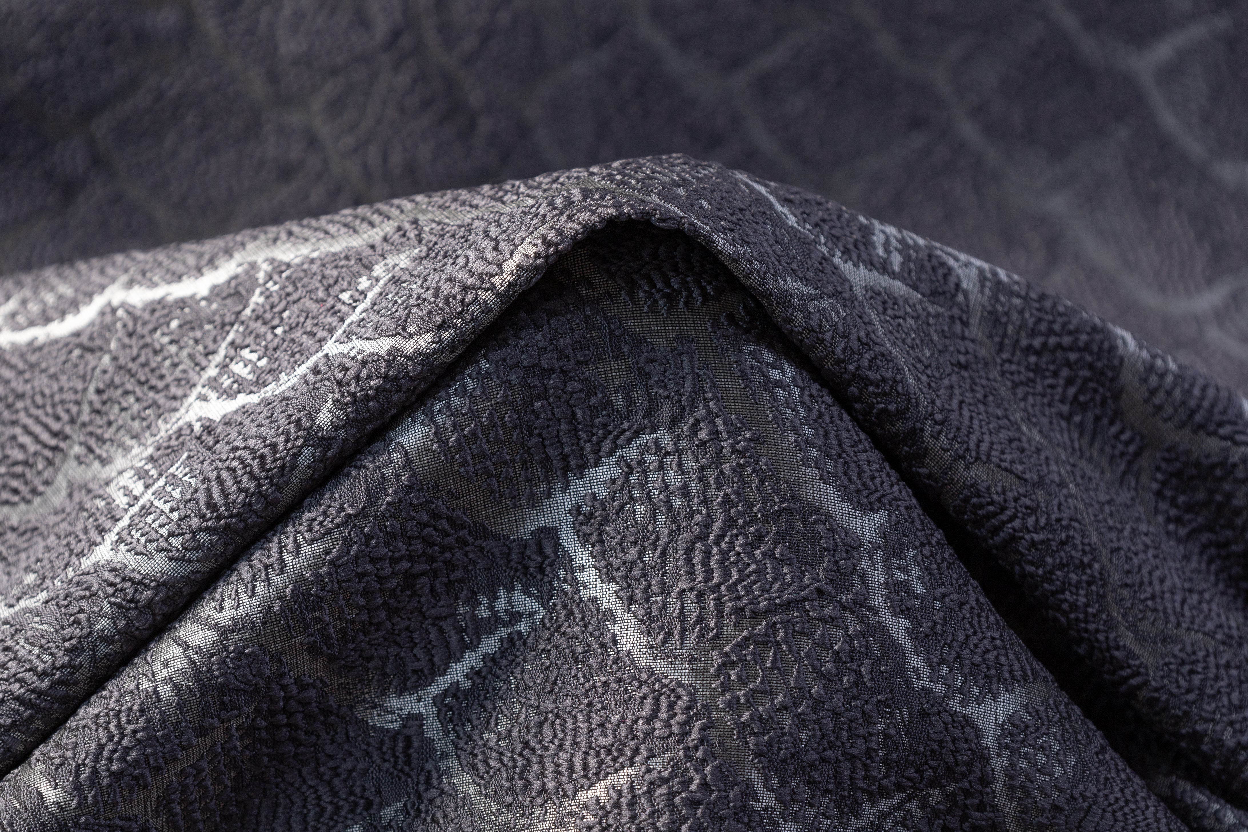 Chenille Textured Scale Brocade - Gray