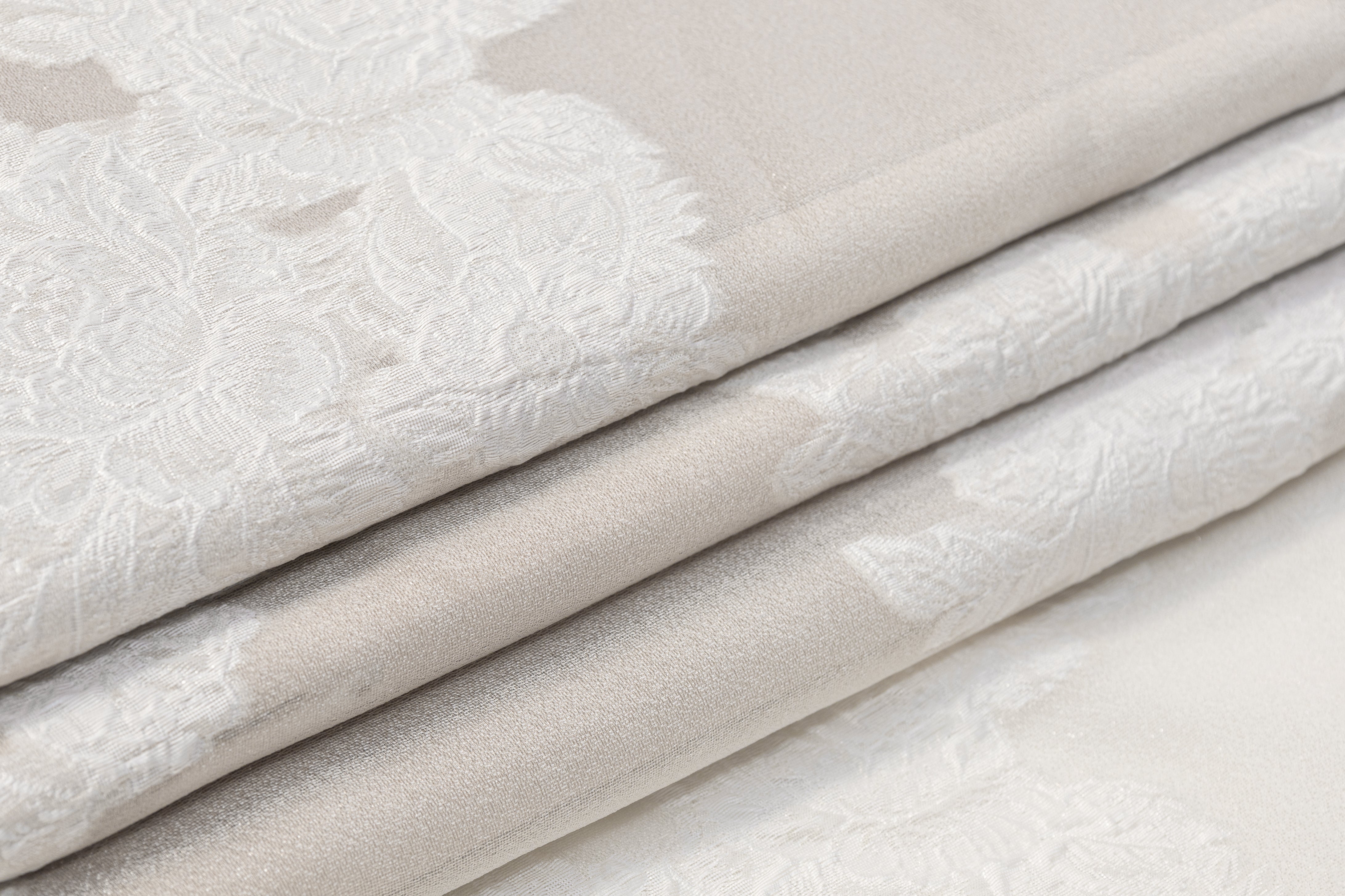 Floral Metallic Organza Fil Coupé Brocade - Off White