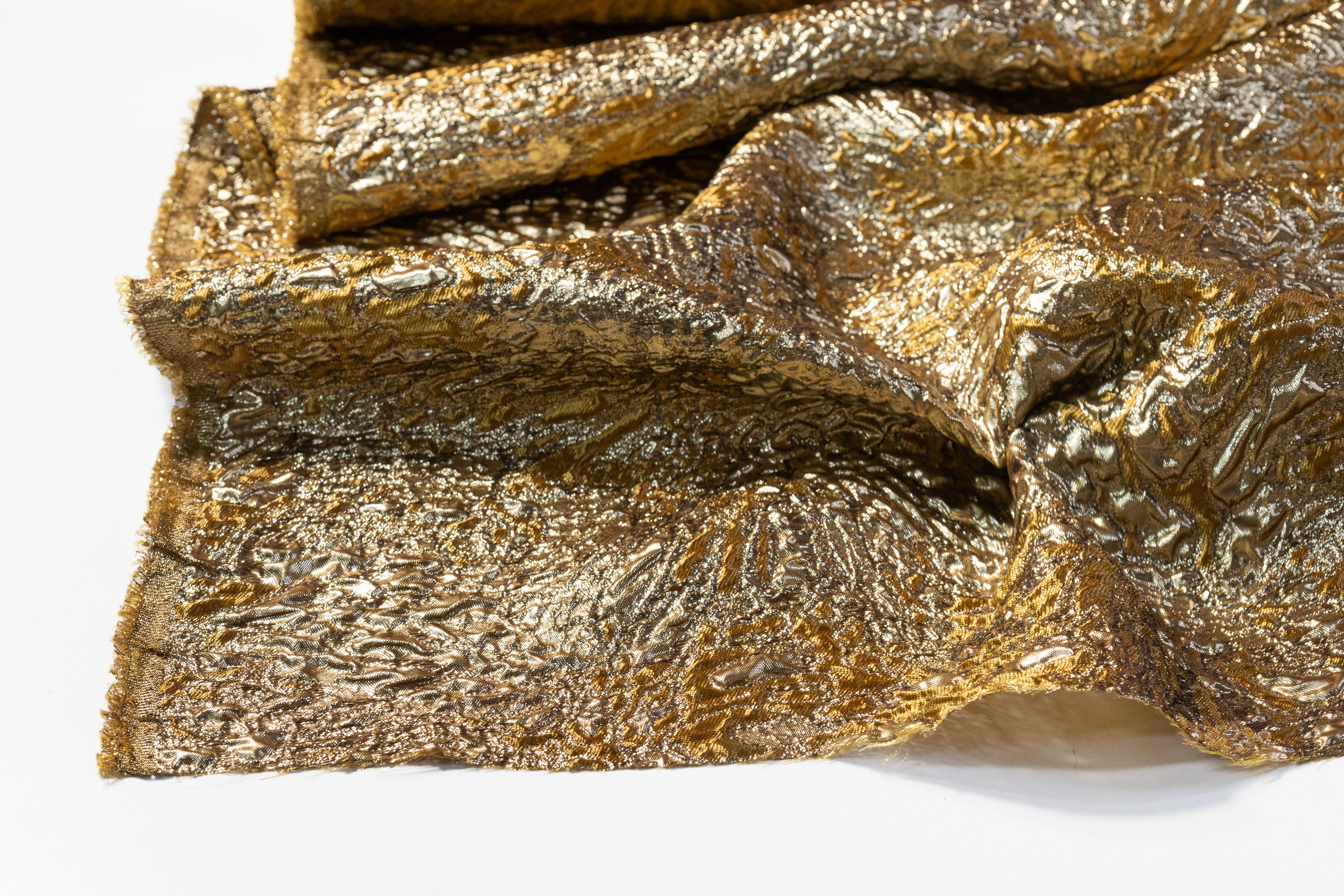 Abstract Metallic Cloqué Brocade - Gold