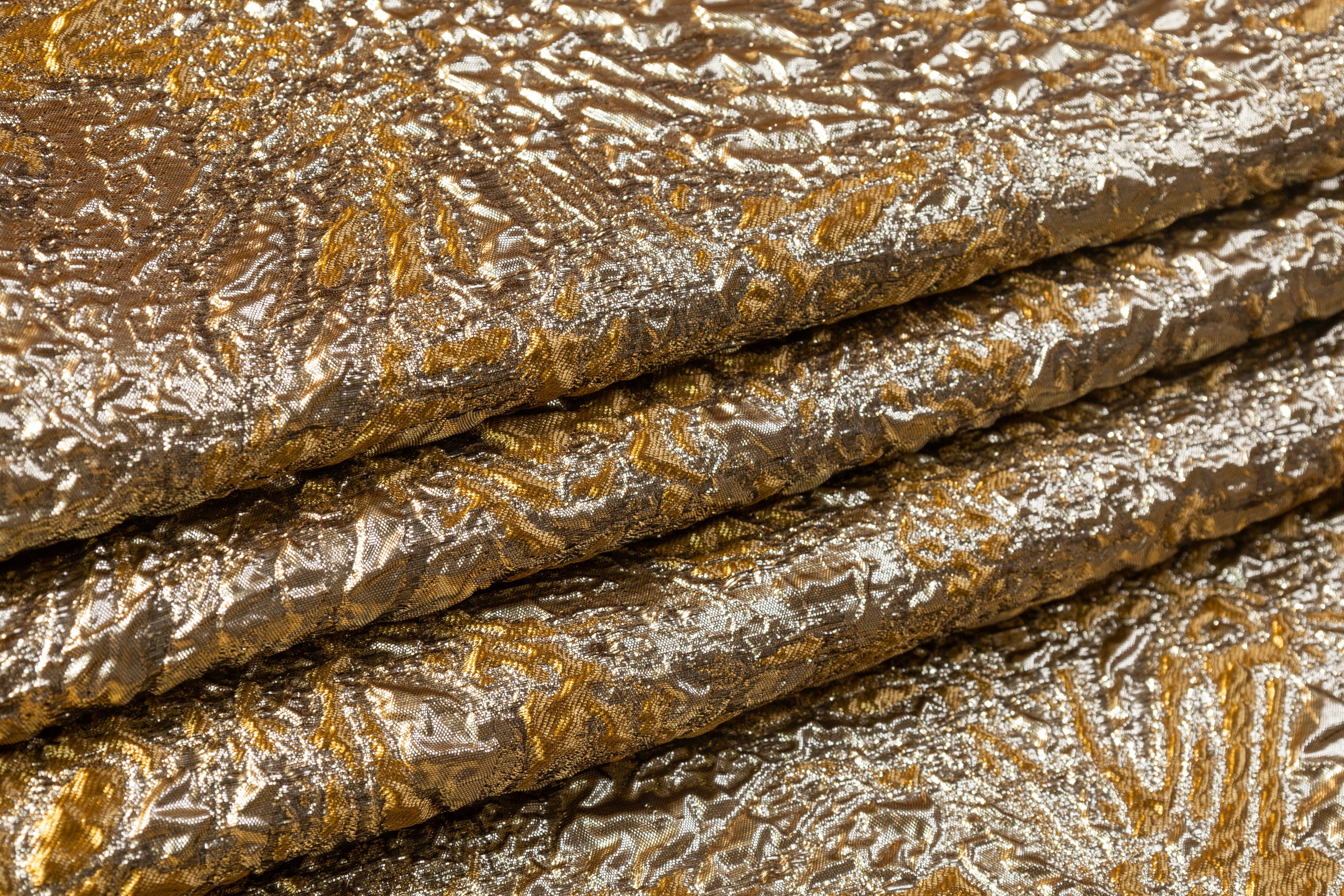 Abstract Metallic Cloqué Brocade - Gold