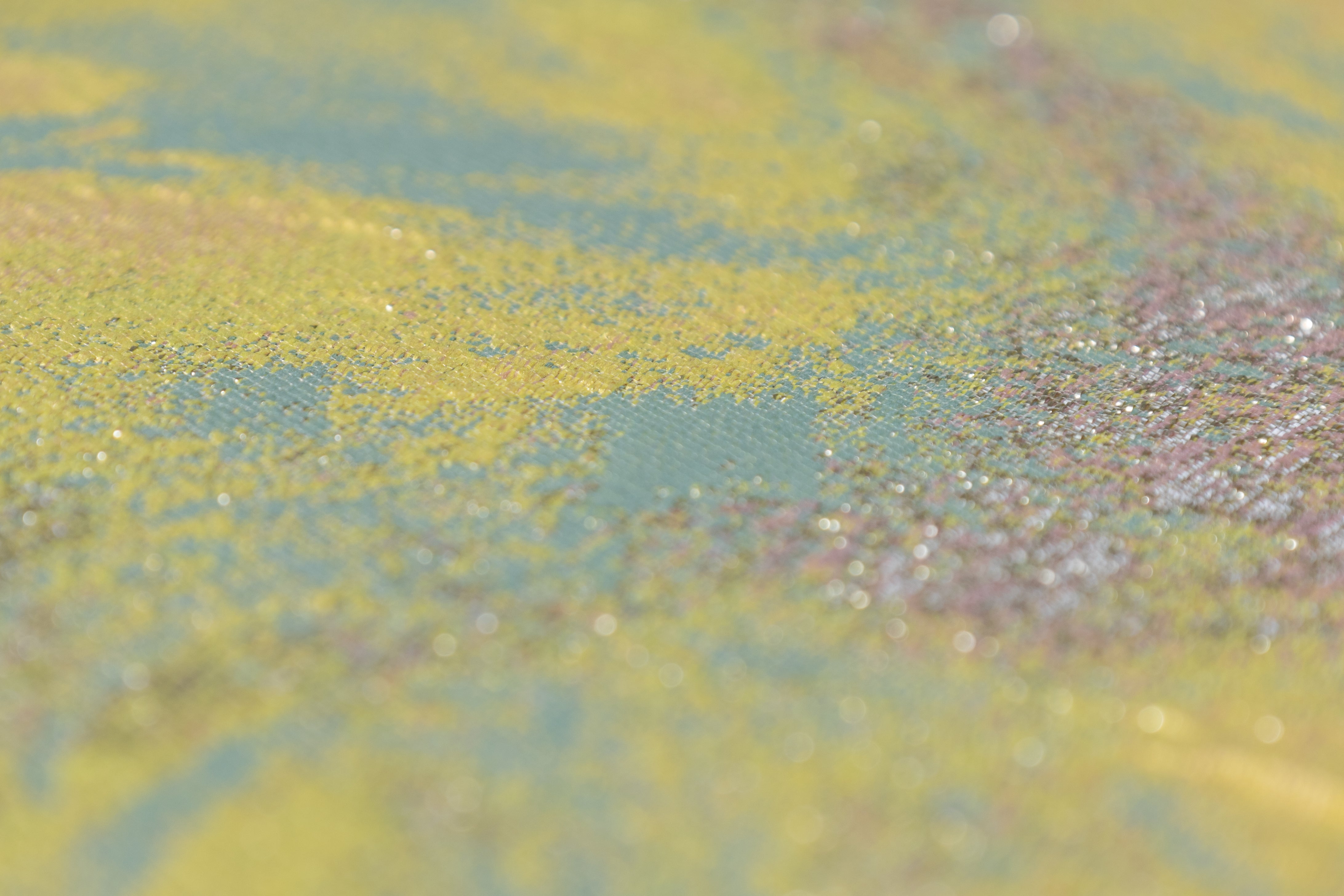Abstract Metallic Cloqué Brocade - Yellow / Green / Pink