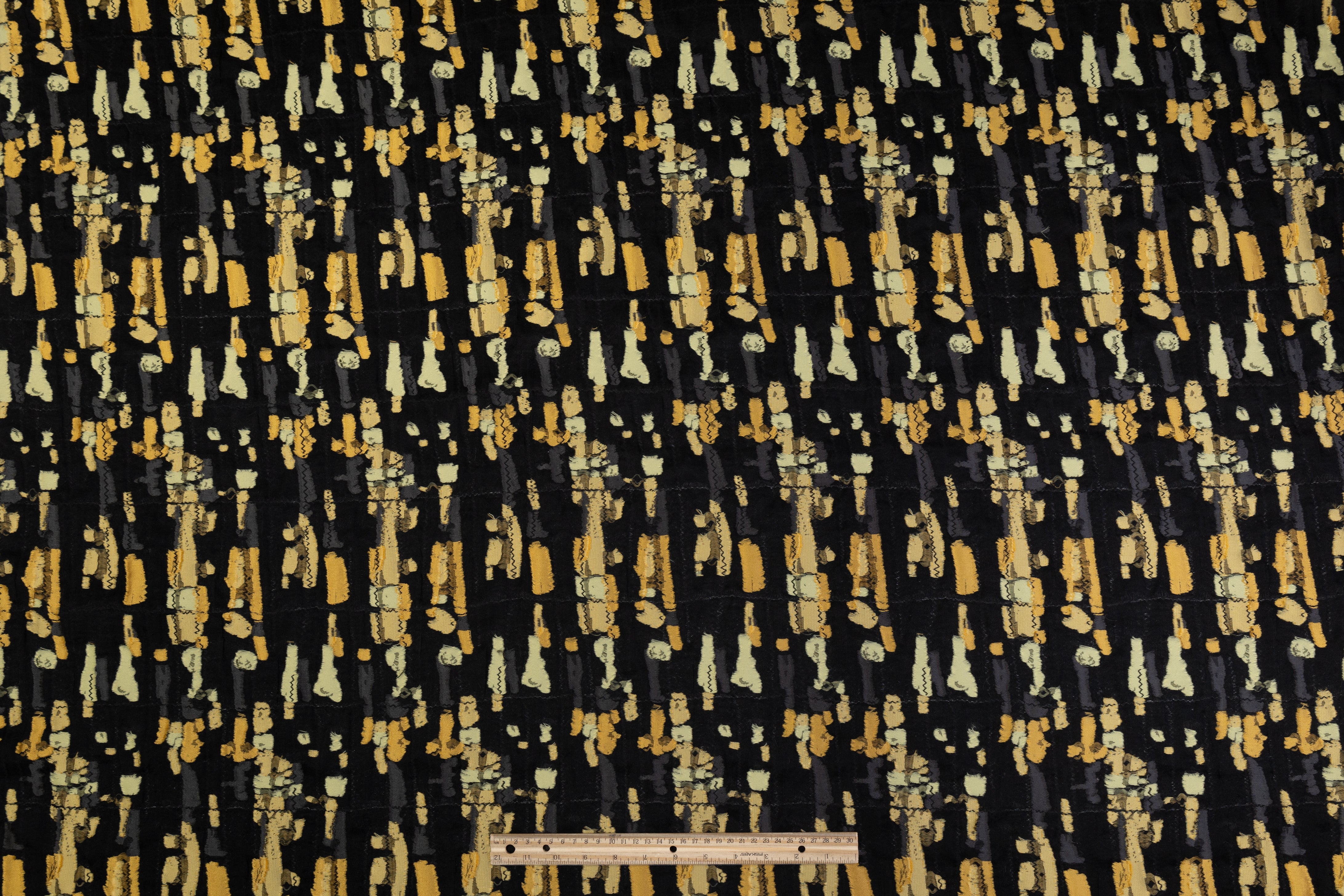 Abstract Polyester Fil Coupé - Black / Yellow