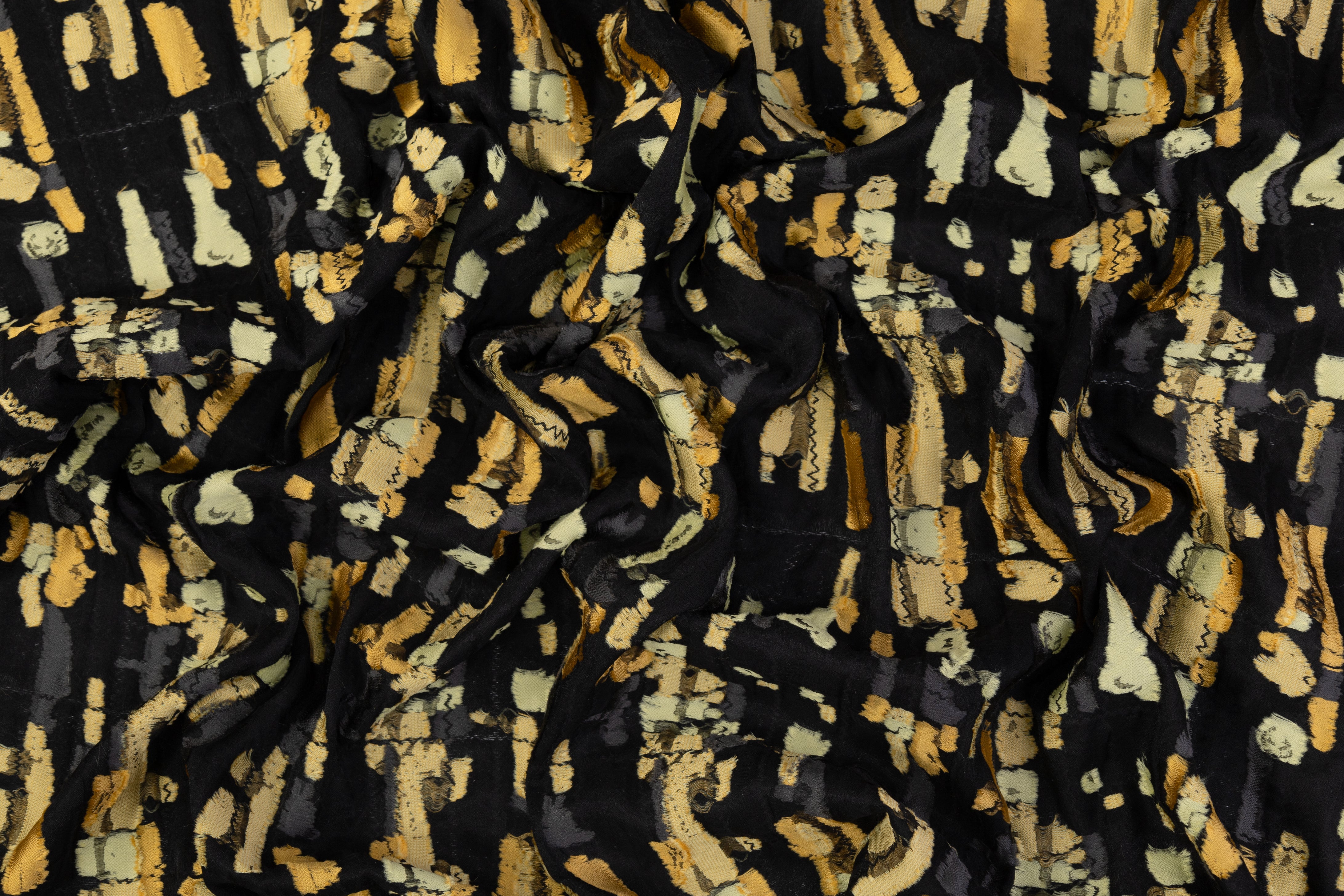 Abstract Polyester Fil Coupé - Black / Yellow