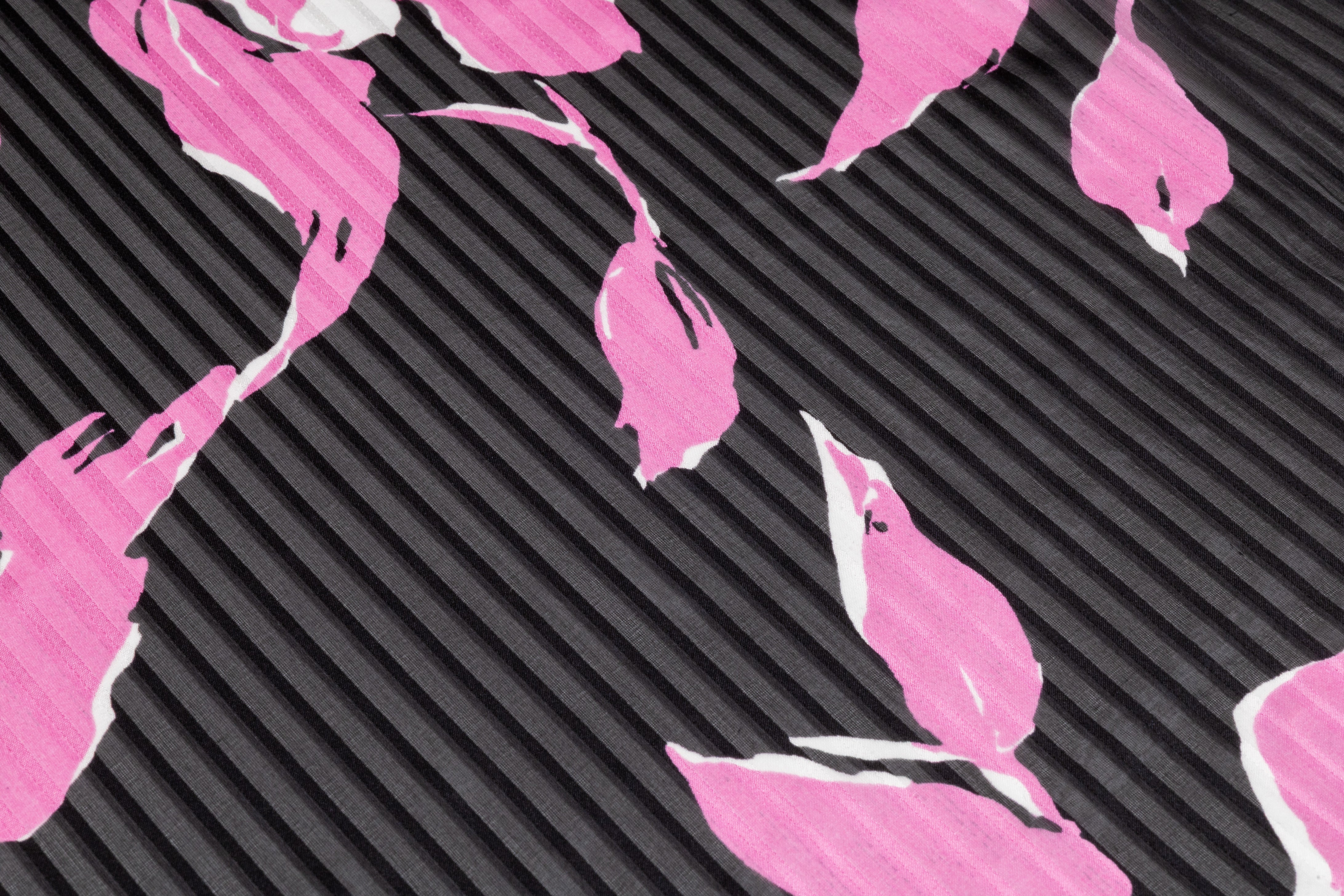 Emanuel Ungaro - Floral Silk Chiffon Burnout - Black / Pink