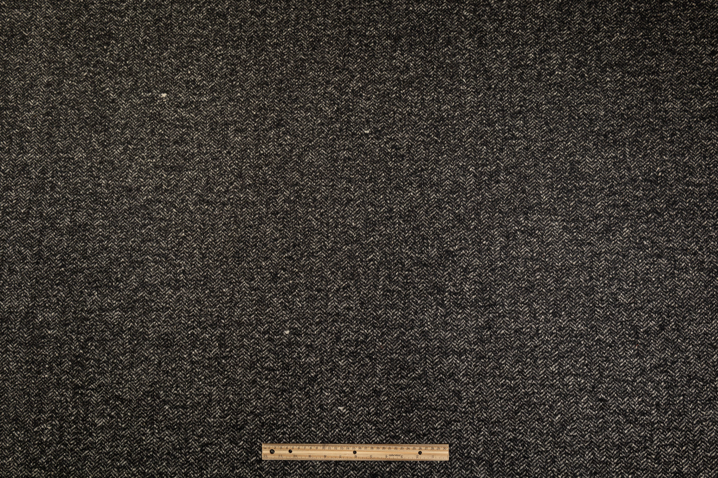 Herringbone Tweed Wool Coating - Charcoal Gray