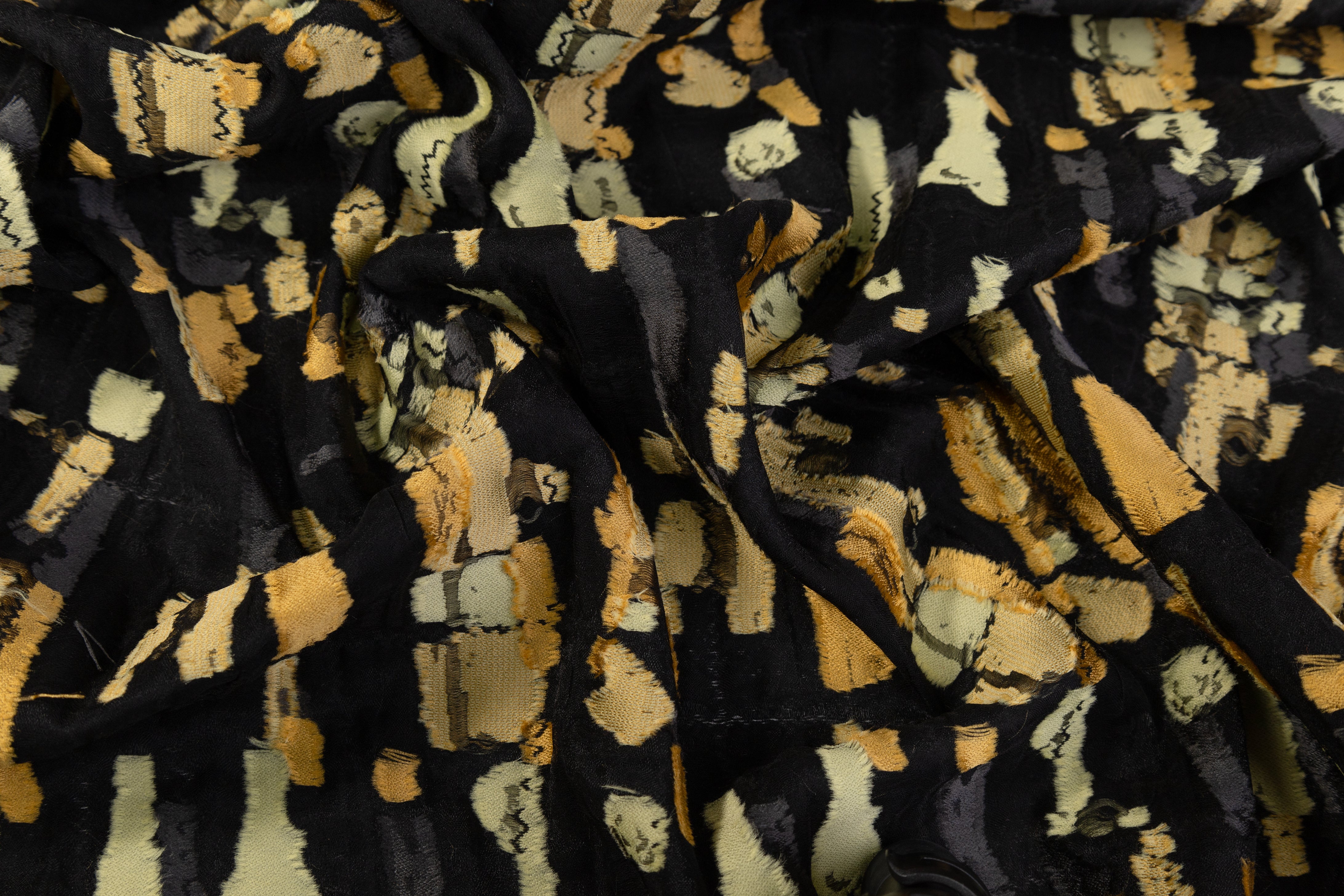 Abstract Polyester Fil Coupé - Black / Yellow