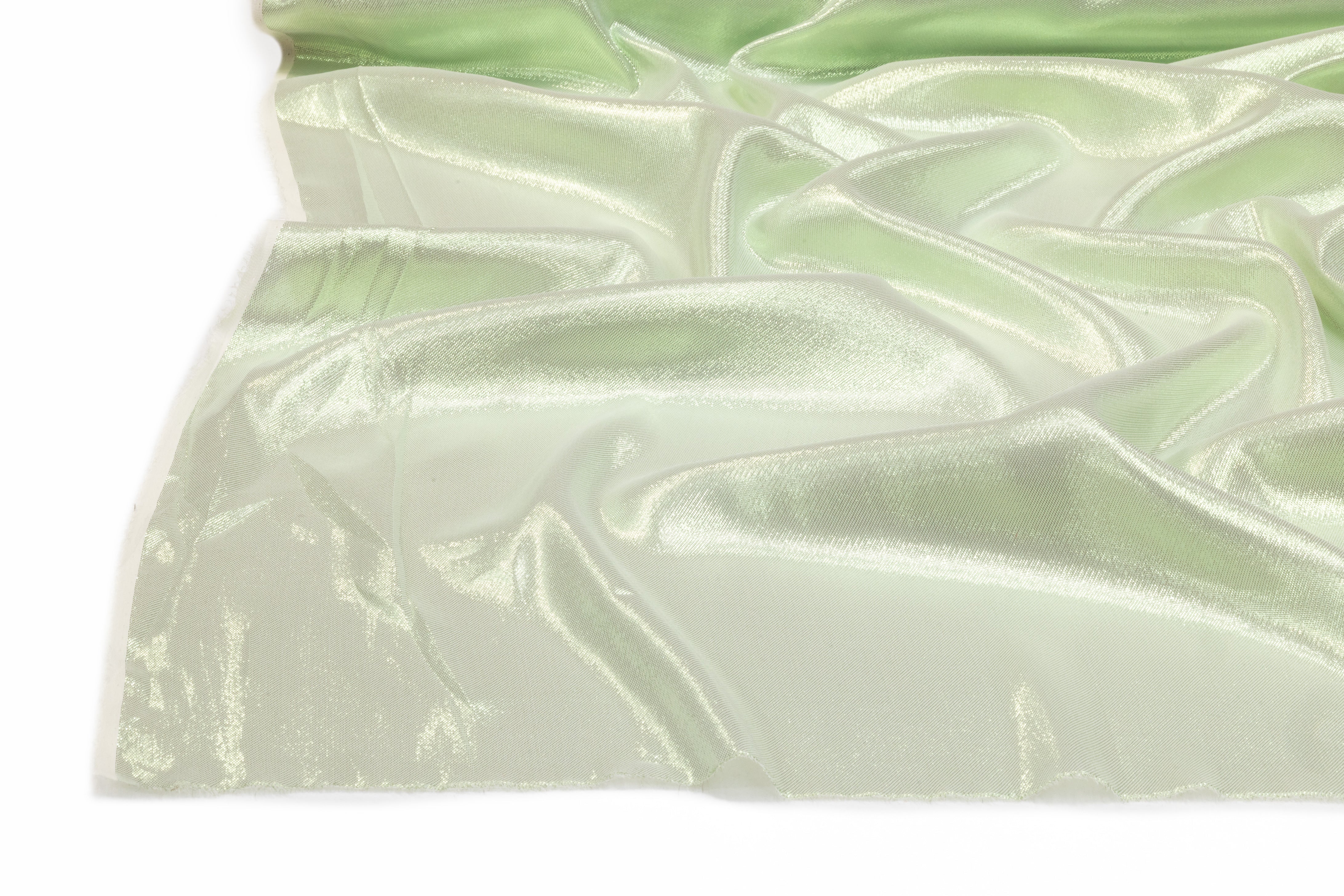 Italian Silk Lamé - Mint Green