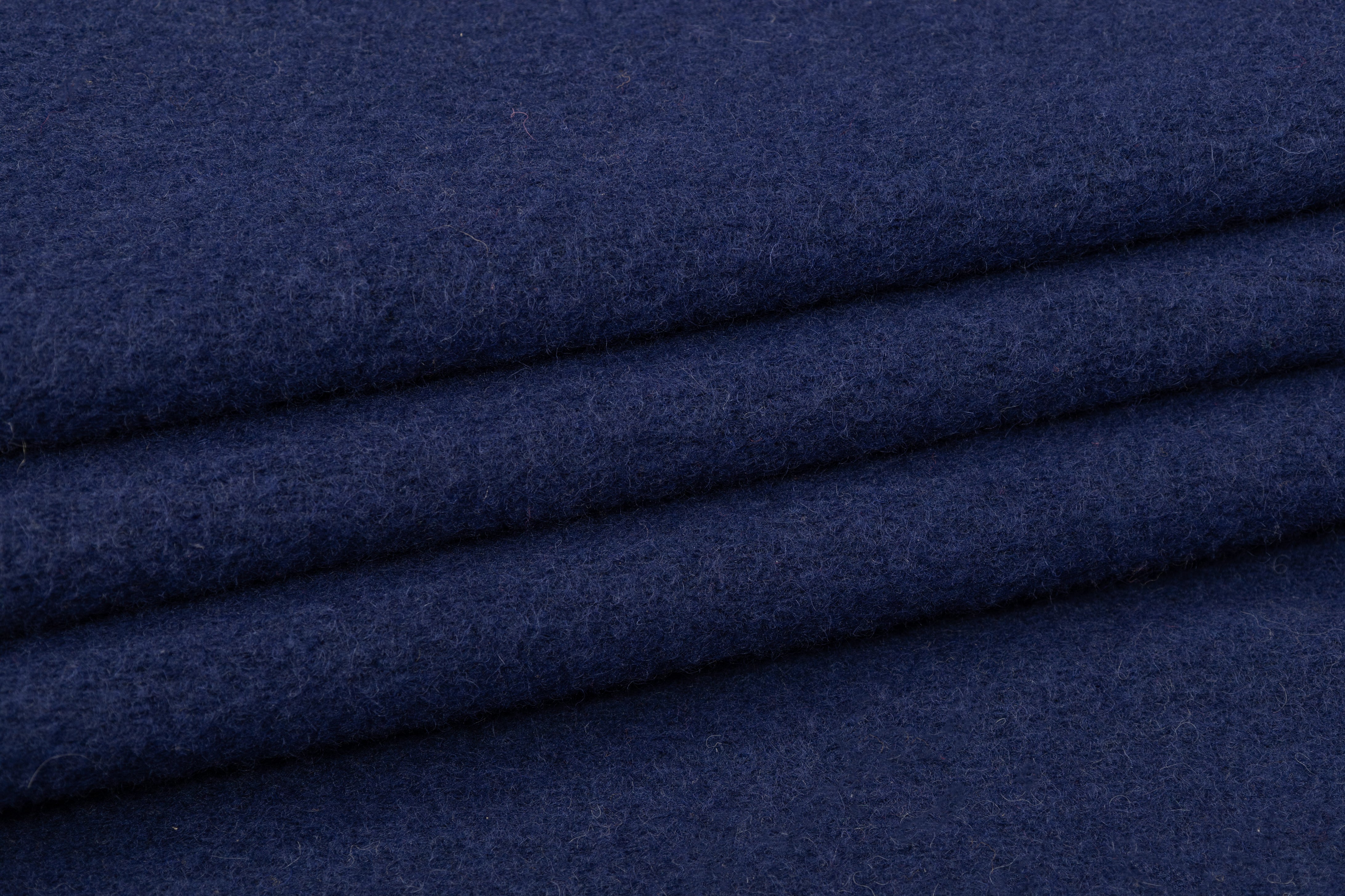 Fused Boiled Wool Coating - Blue