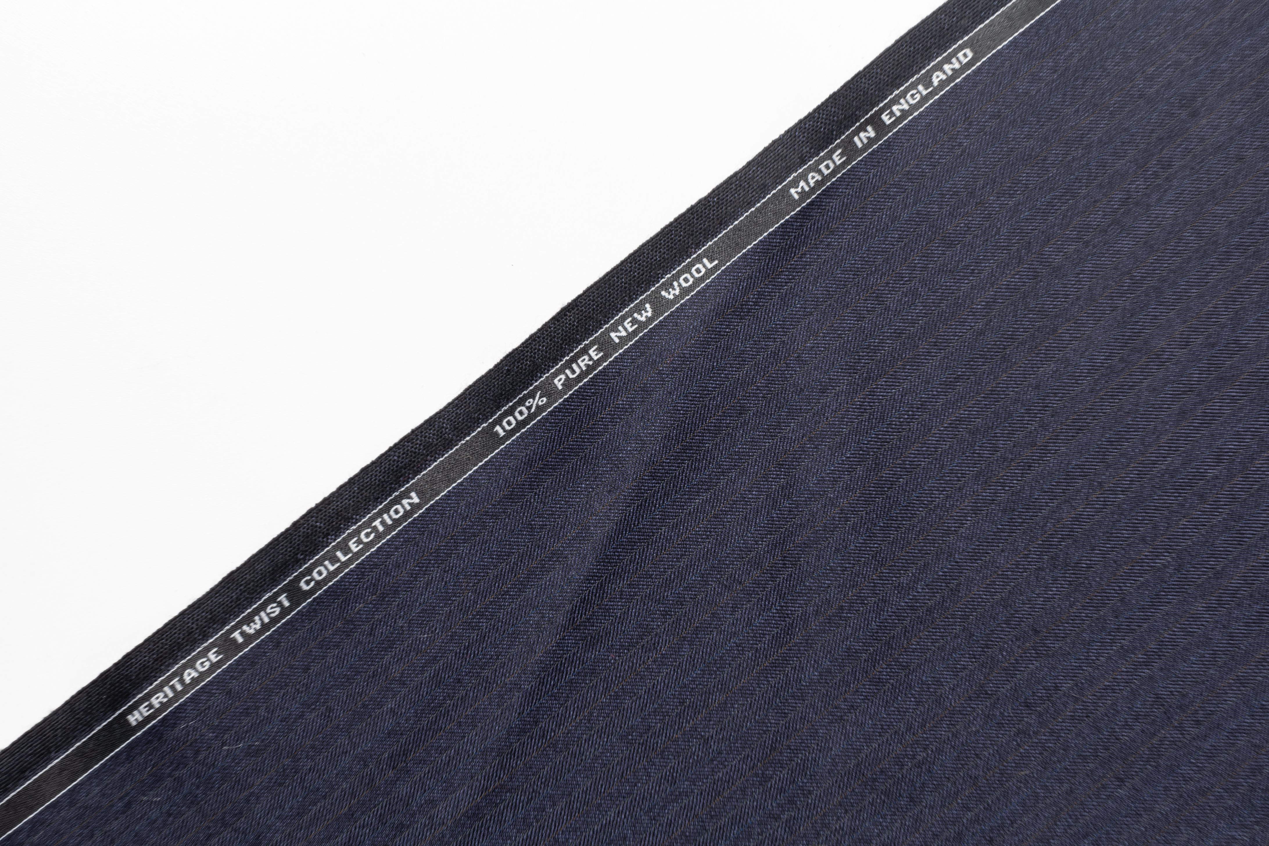 Reid Taylor - Striped Herringbone Wool Suiting - Blue