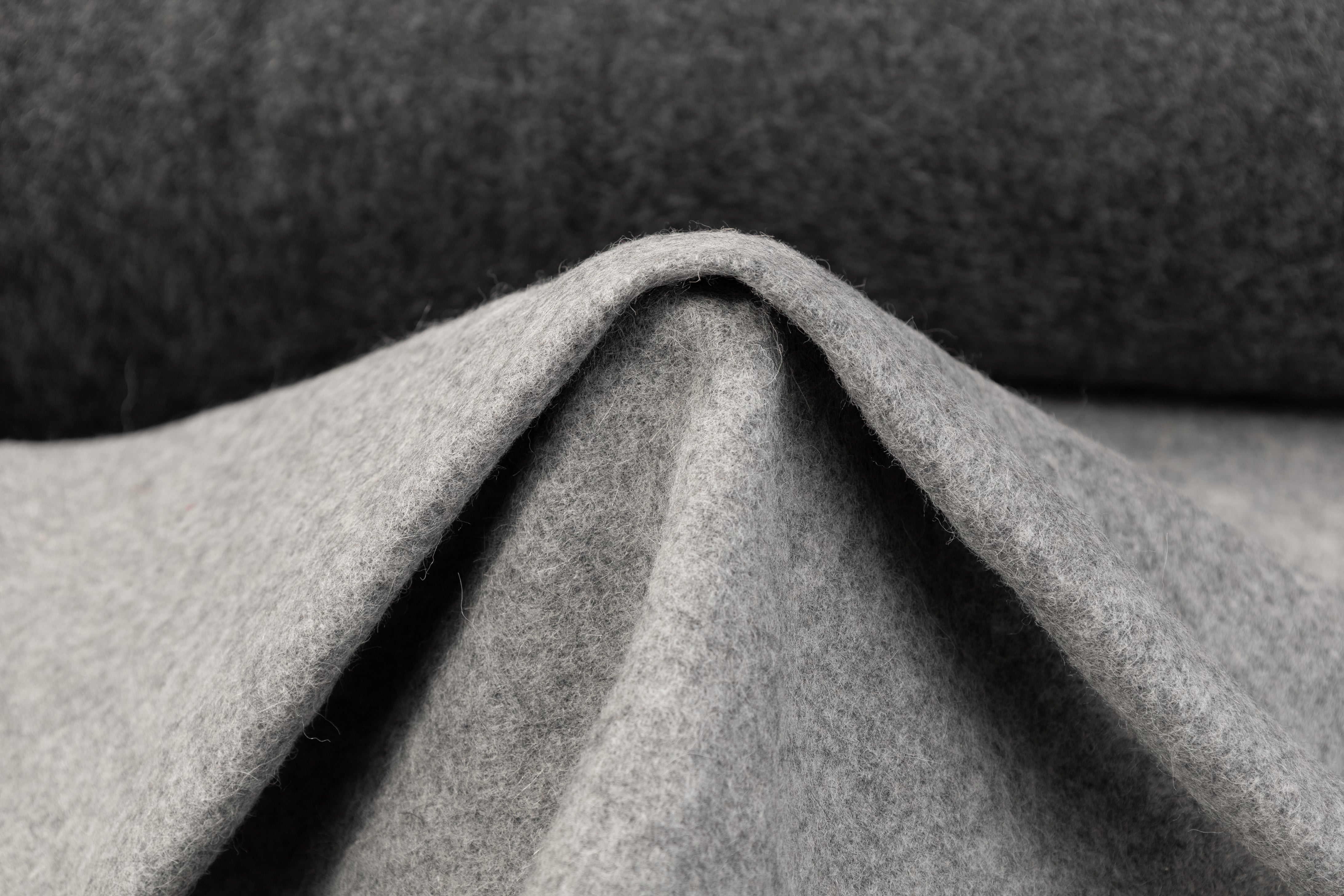 Double Faced Wool Coating - Gray