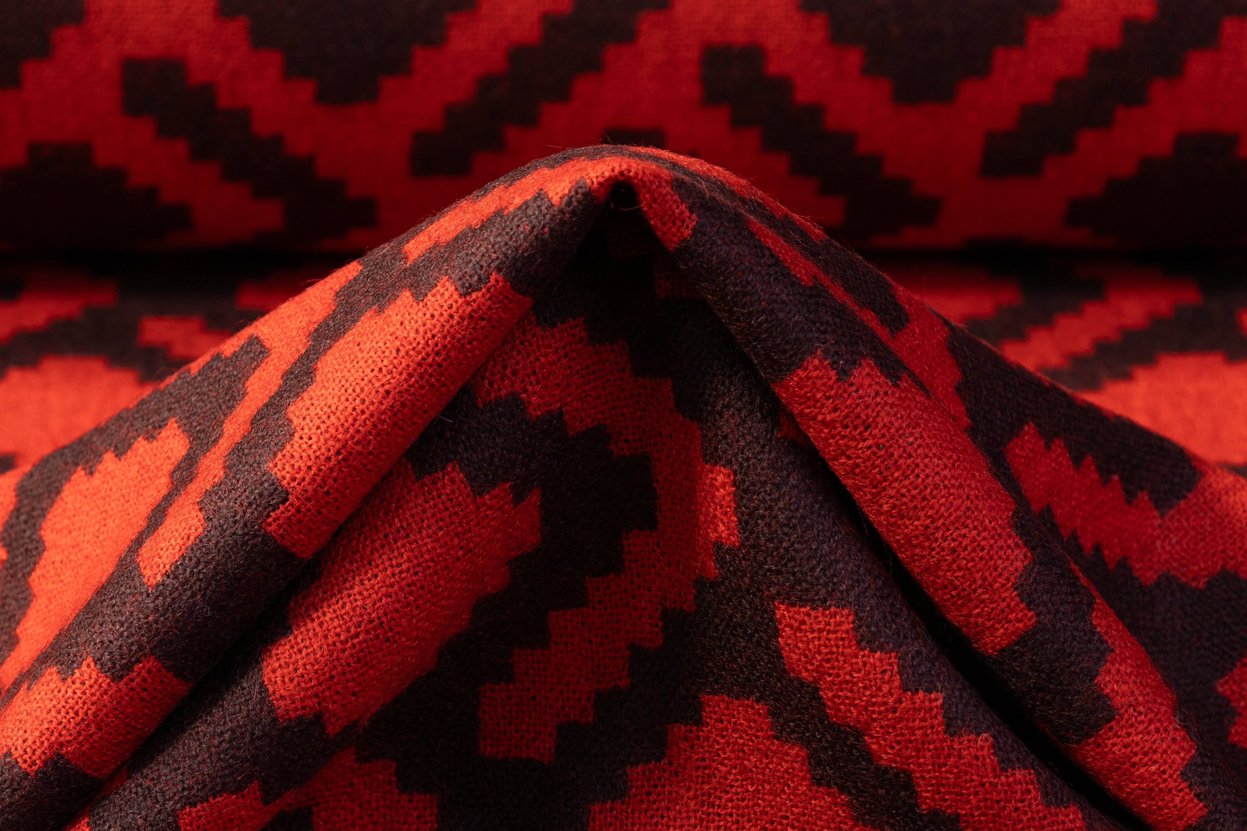 Geometric Italian Wool - Burnt Orange / Brown