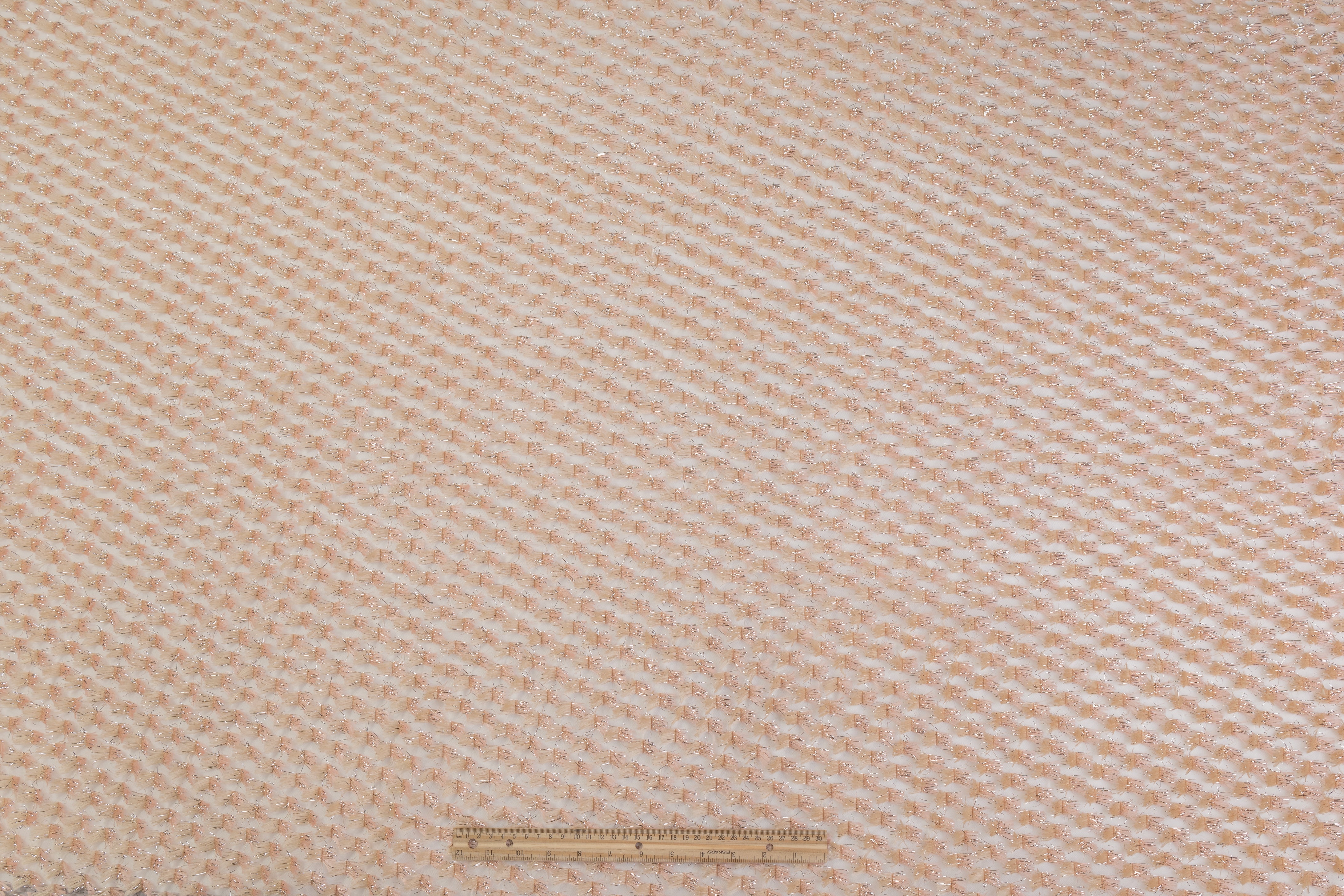 Fringed Italian Silk Blend Gazar - Peach