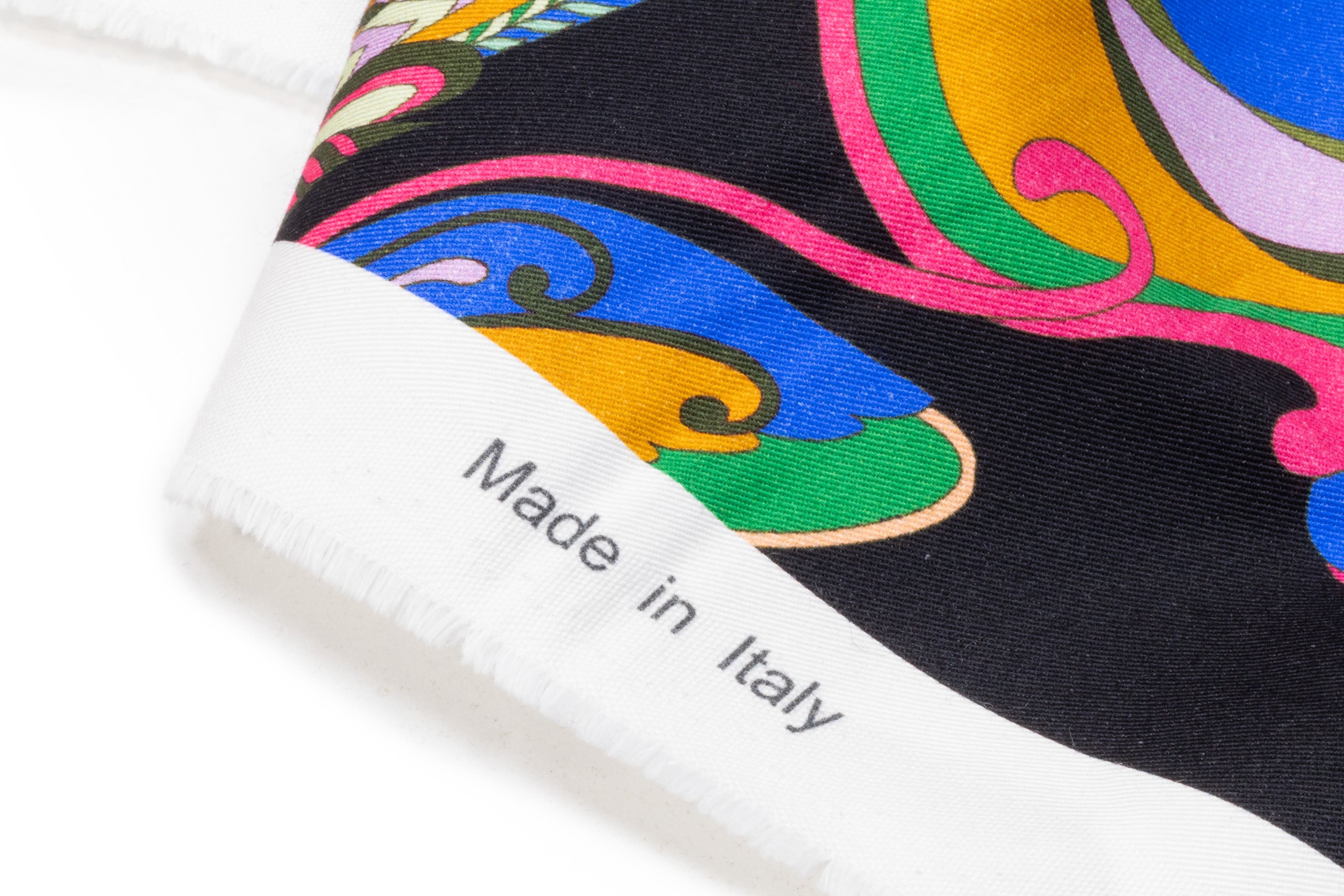 Abstract Floral Italian Cotton Twill - Black / Multicolor