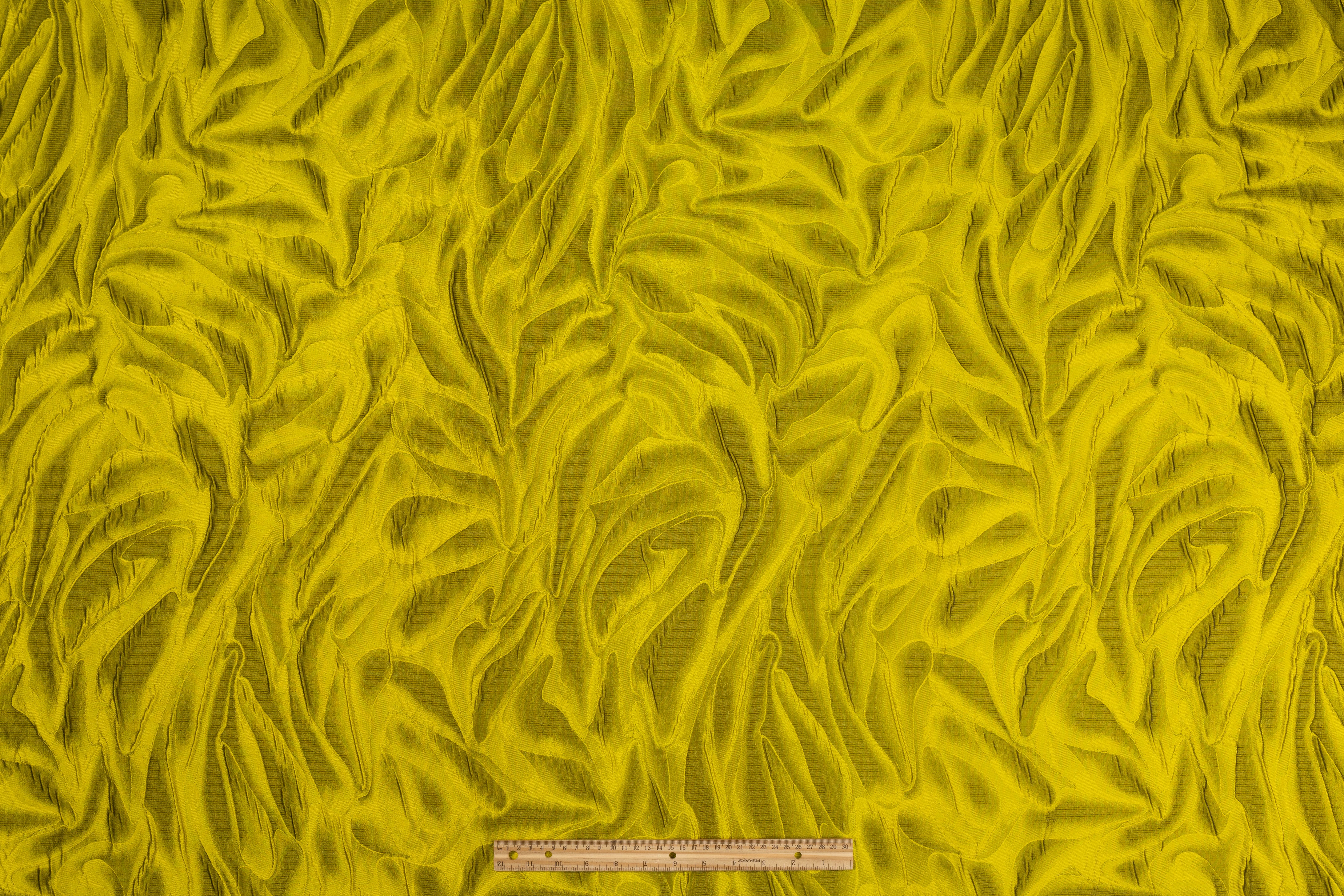 Abstract Italian Cloqué Brocade - Yellow