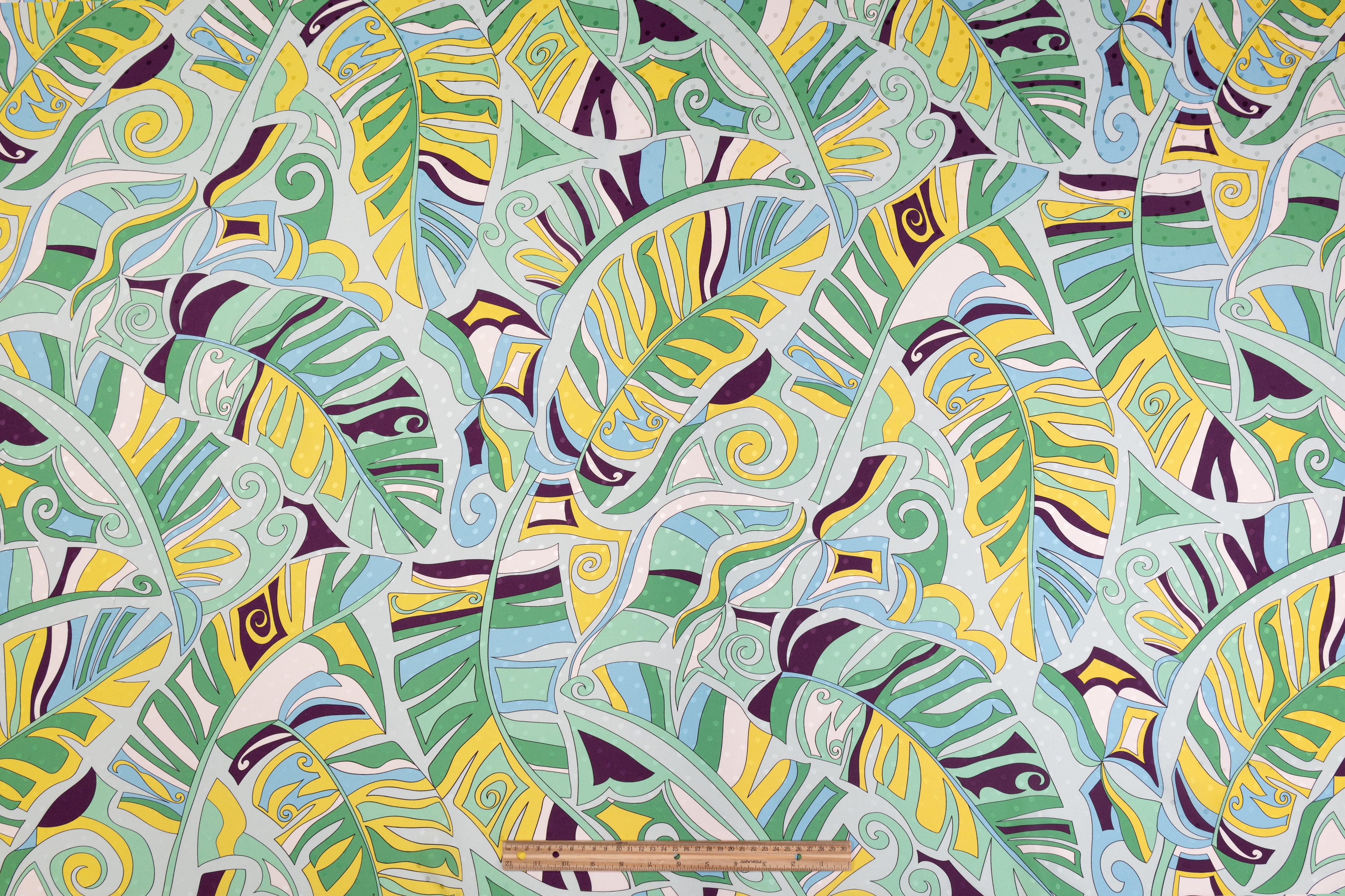 Printed Italian Silk Jacquard - Green