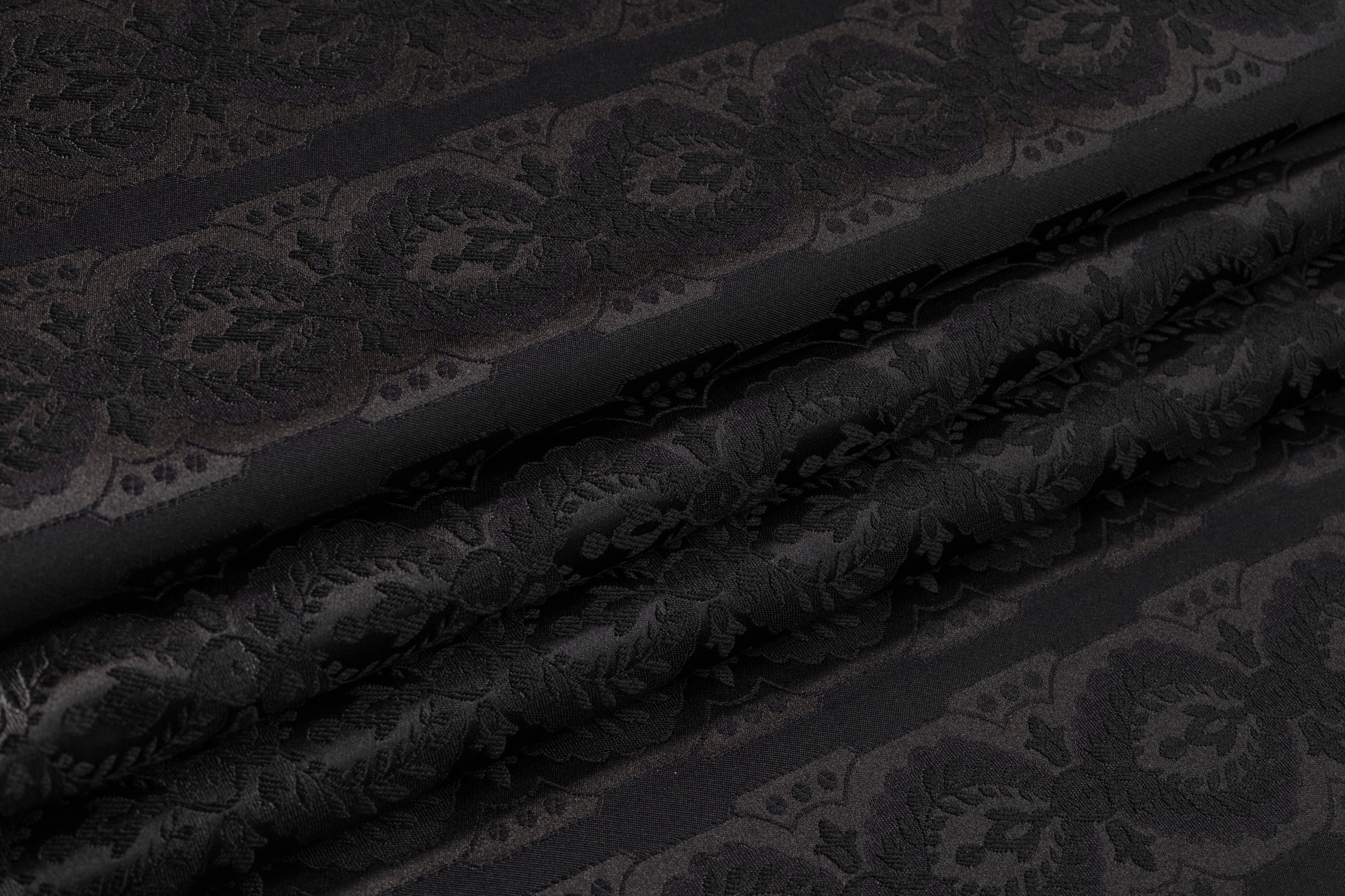 Medallion Italian Silk Blend Brocade - Black