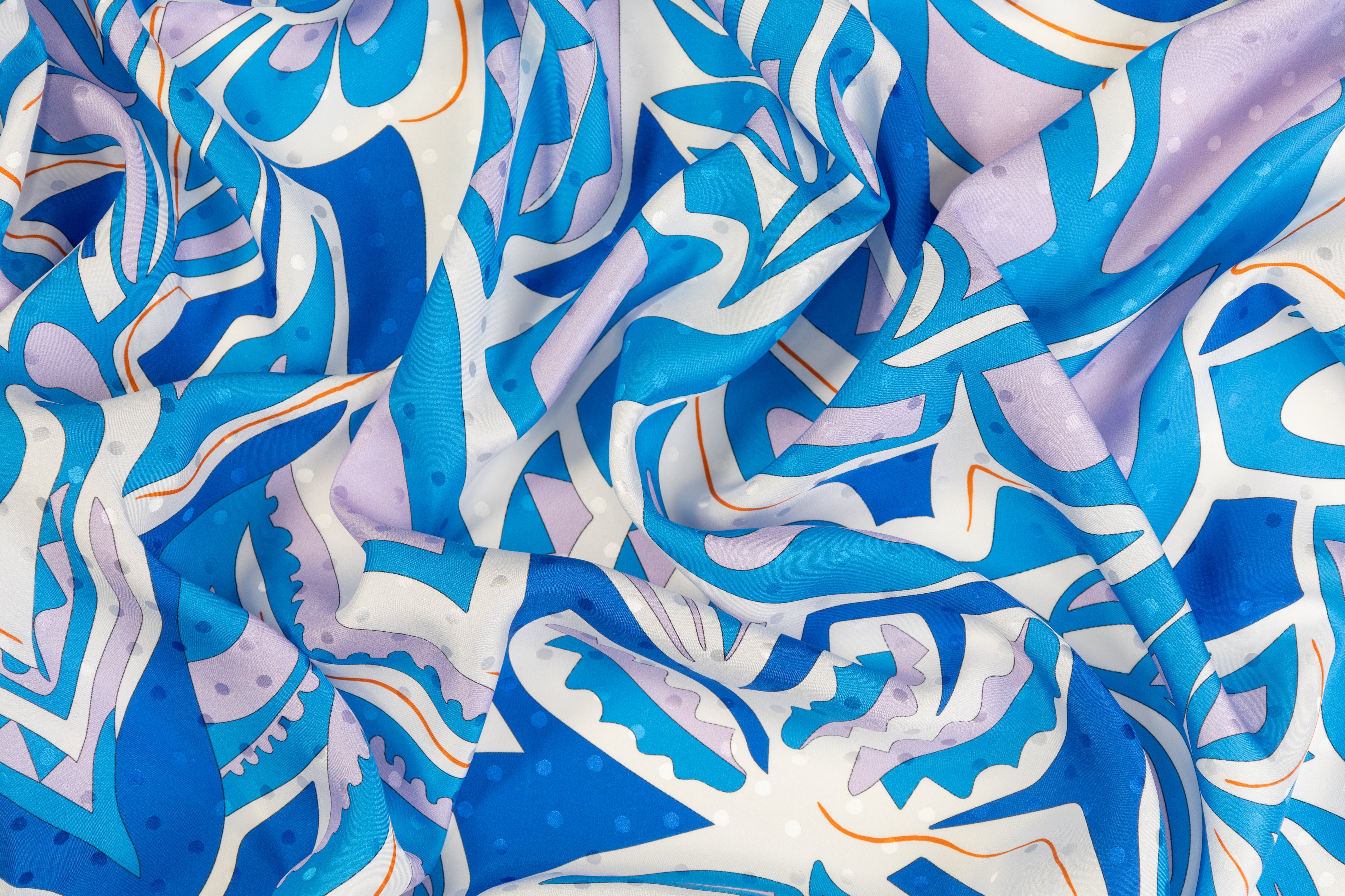 Printed Italian Silk Jacquard - Blue