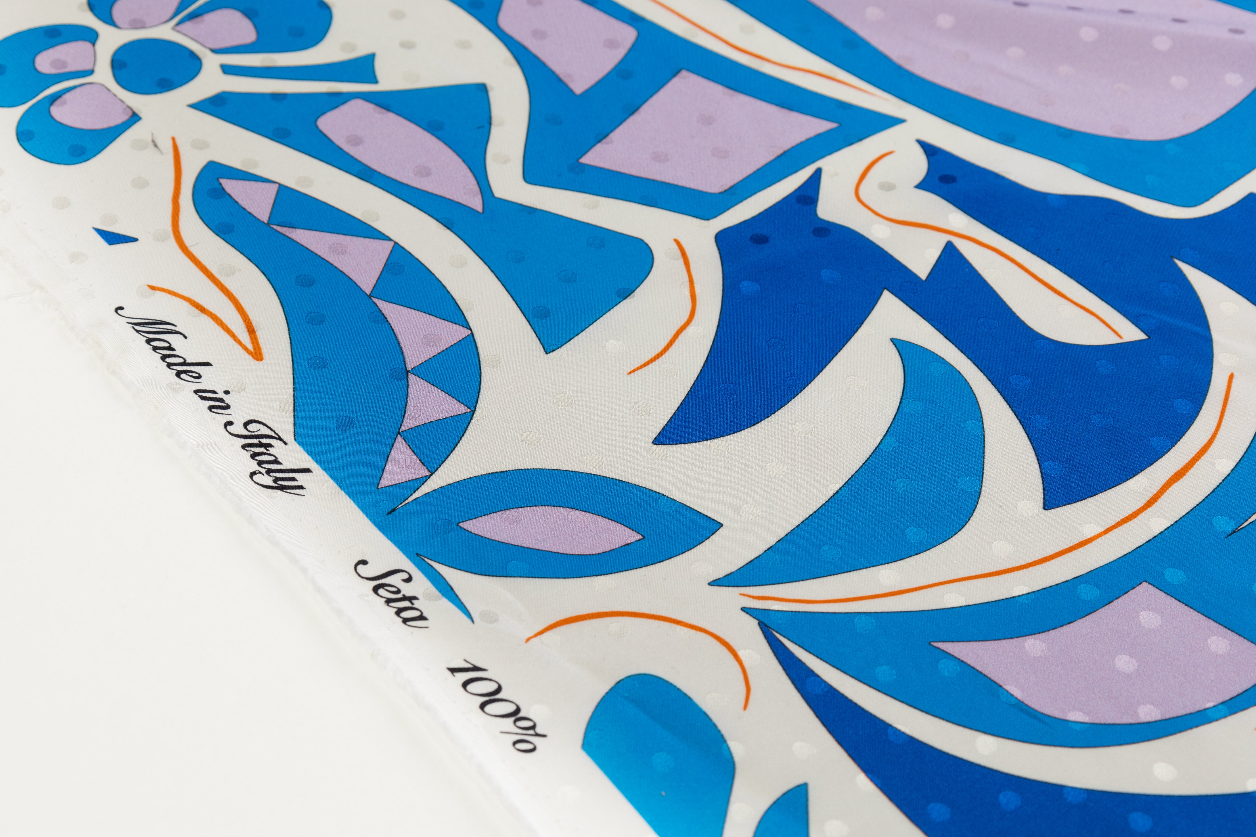 Printed Italian Silk Jacquard - Blue