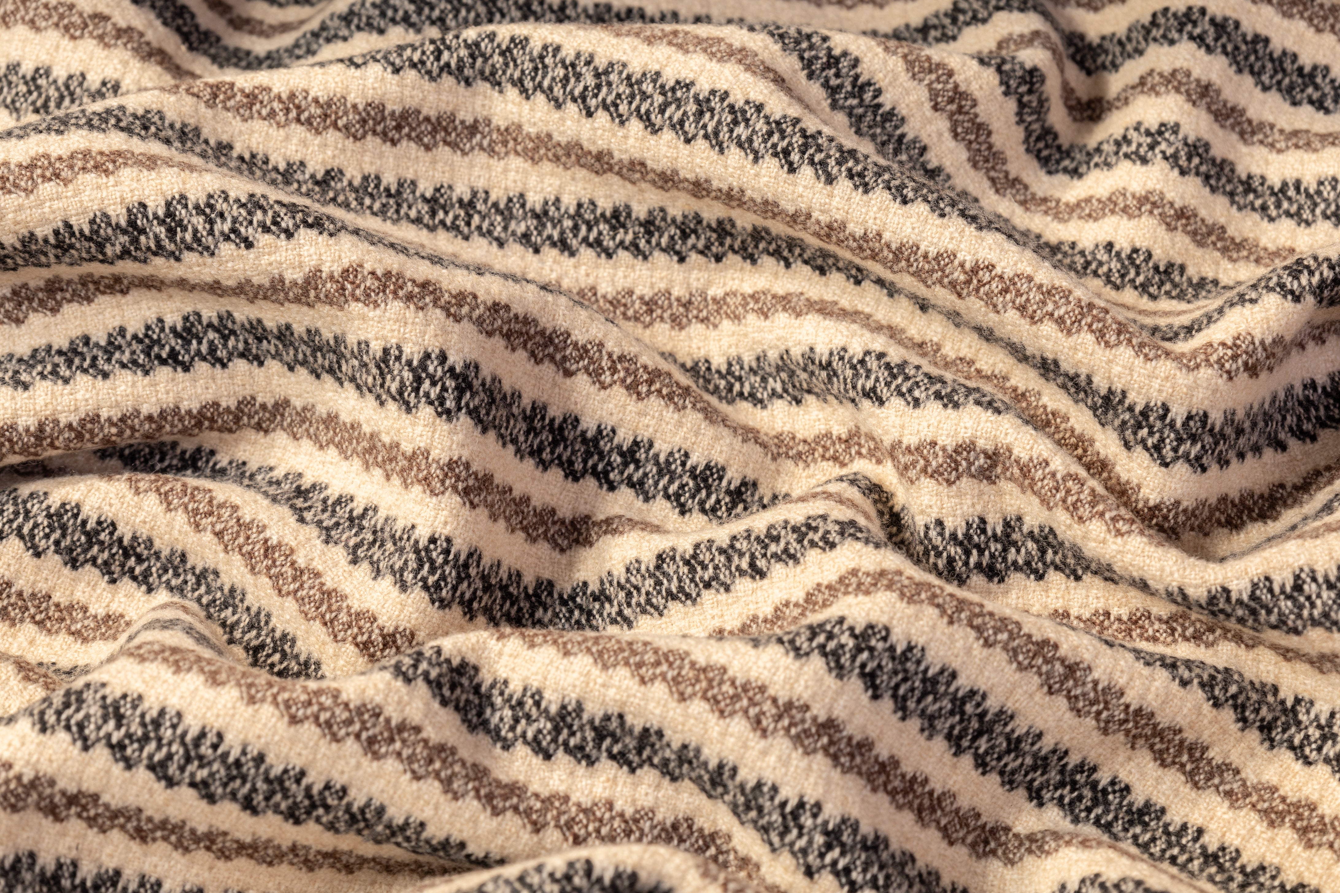 Etro - Striped Italian Wool Coating - Beige / Brown