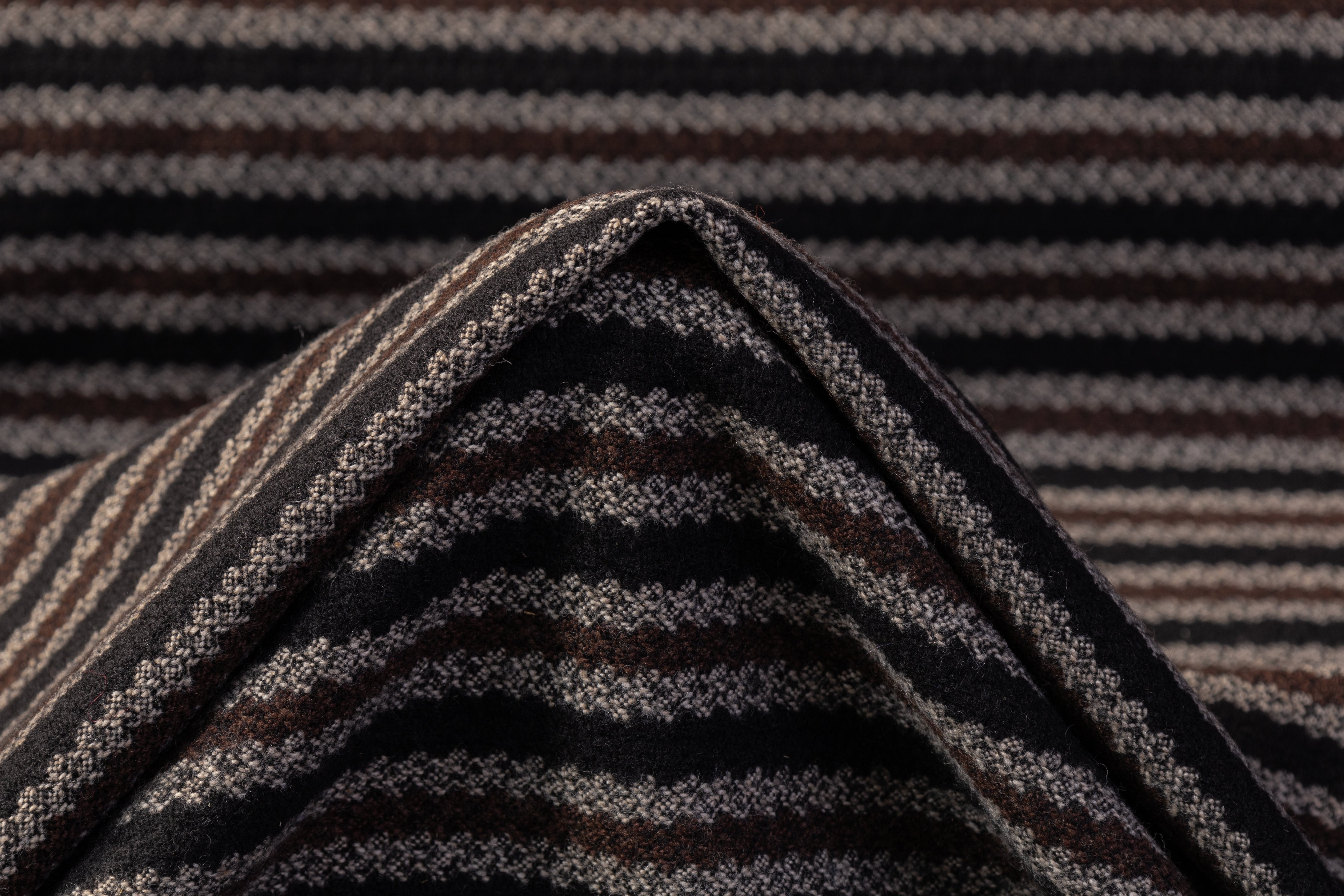 Etro - Striped Italian Wool Coating - Black / Brown