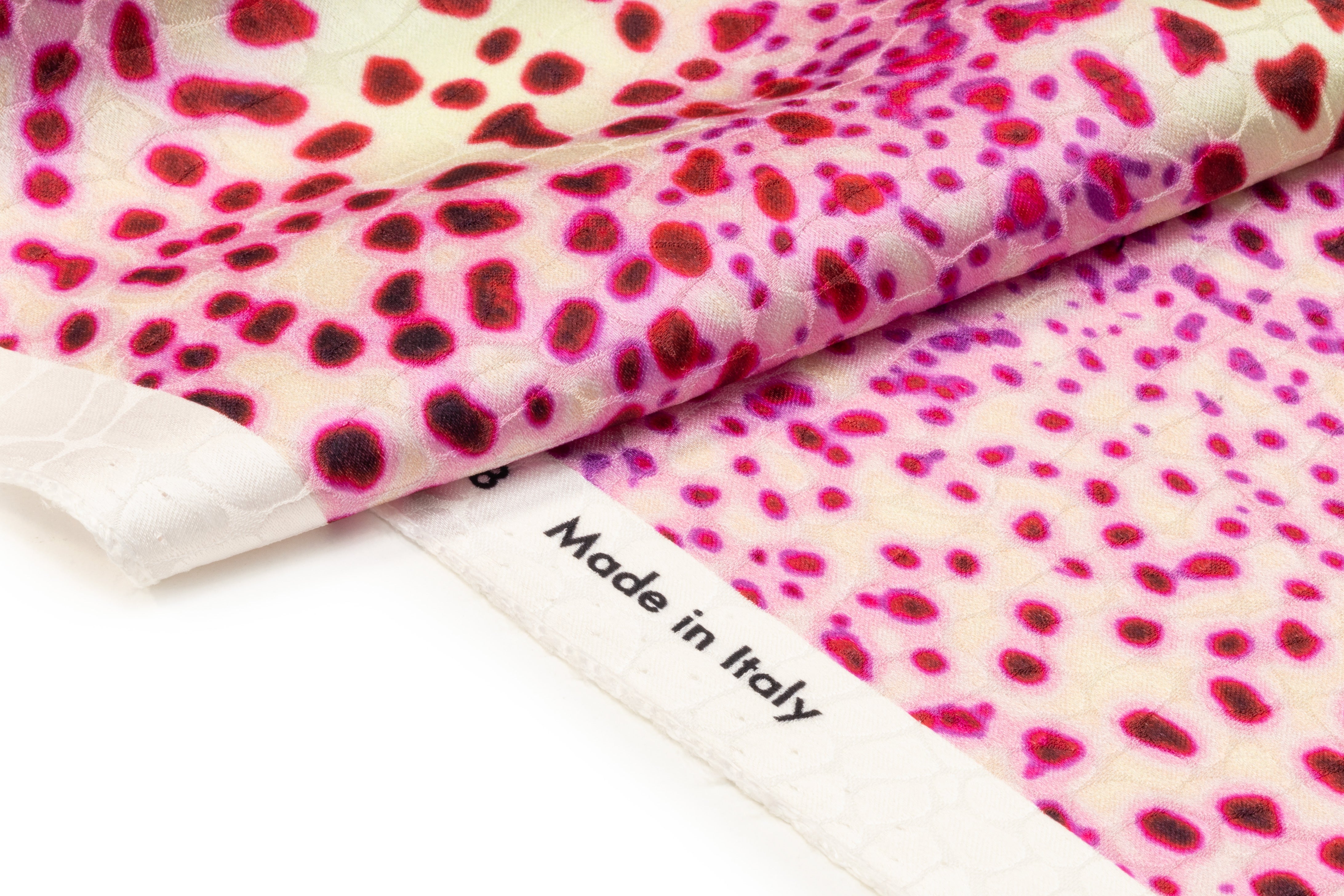Reptilian Printed Italian Viscose Jacquard - Pink