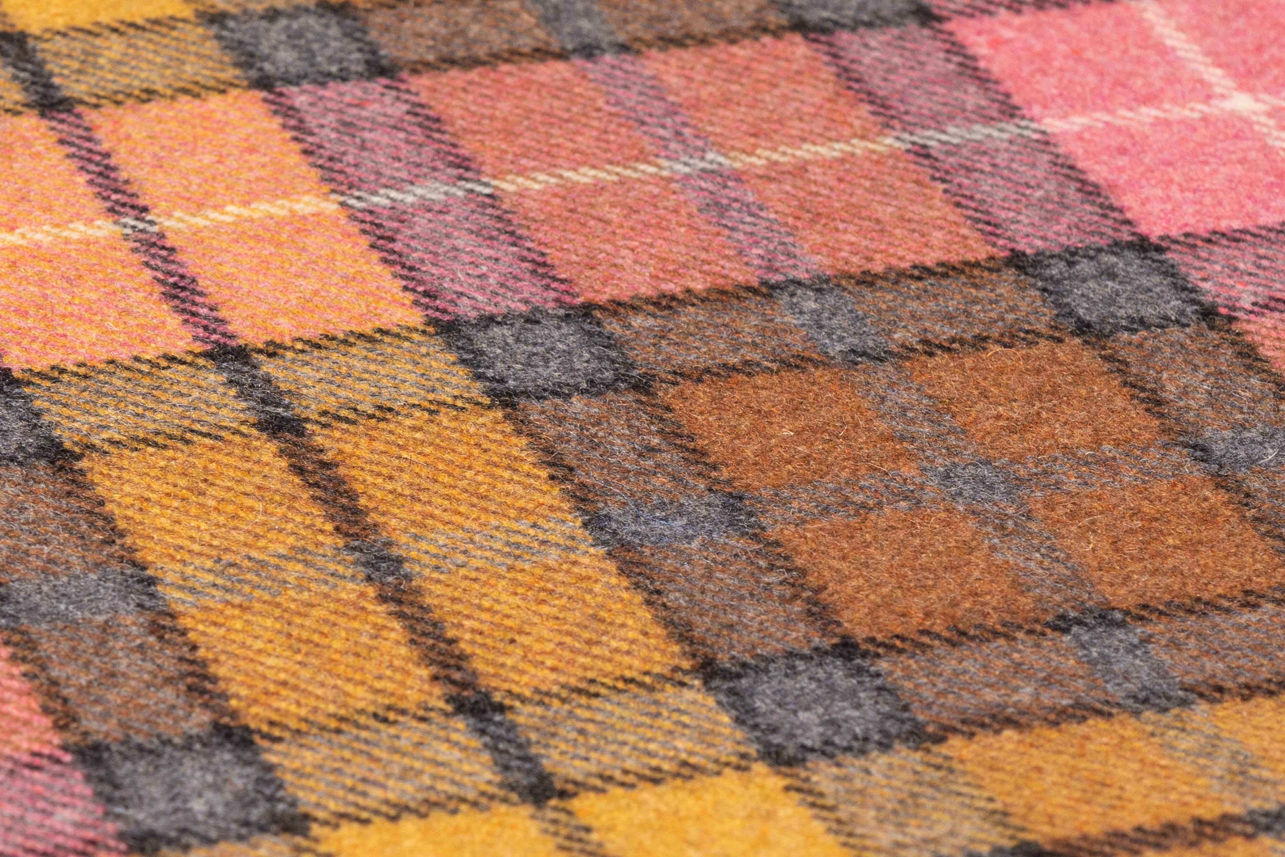 Plaid Italian Wool Blend Coating - Rose / Amber