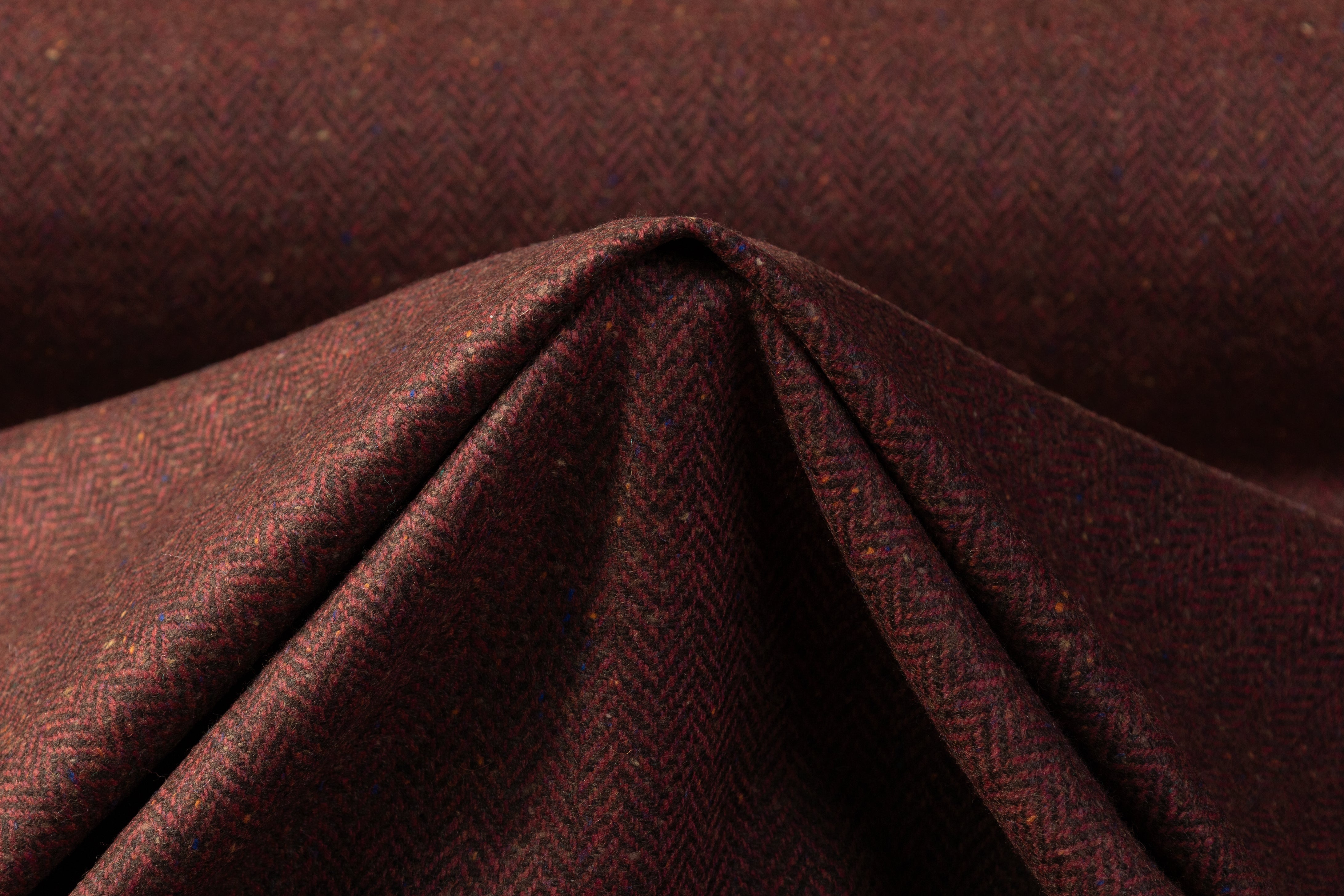 Herringbone Italian Wool Suiting - Brick