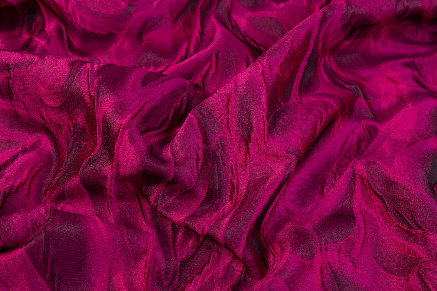 Abstract Italian Cloqué Brocade - Magenta
