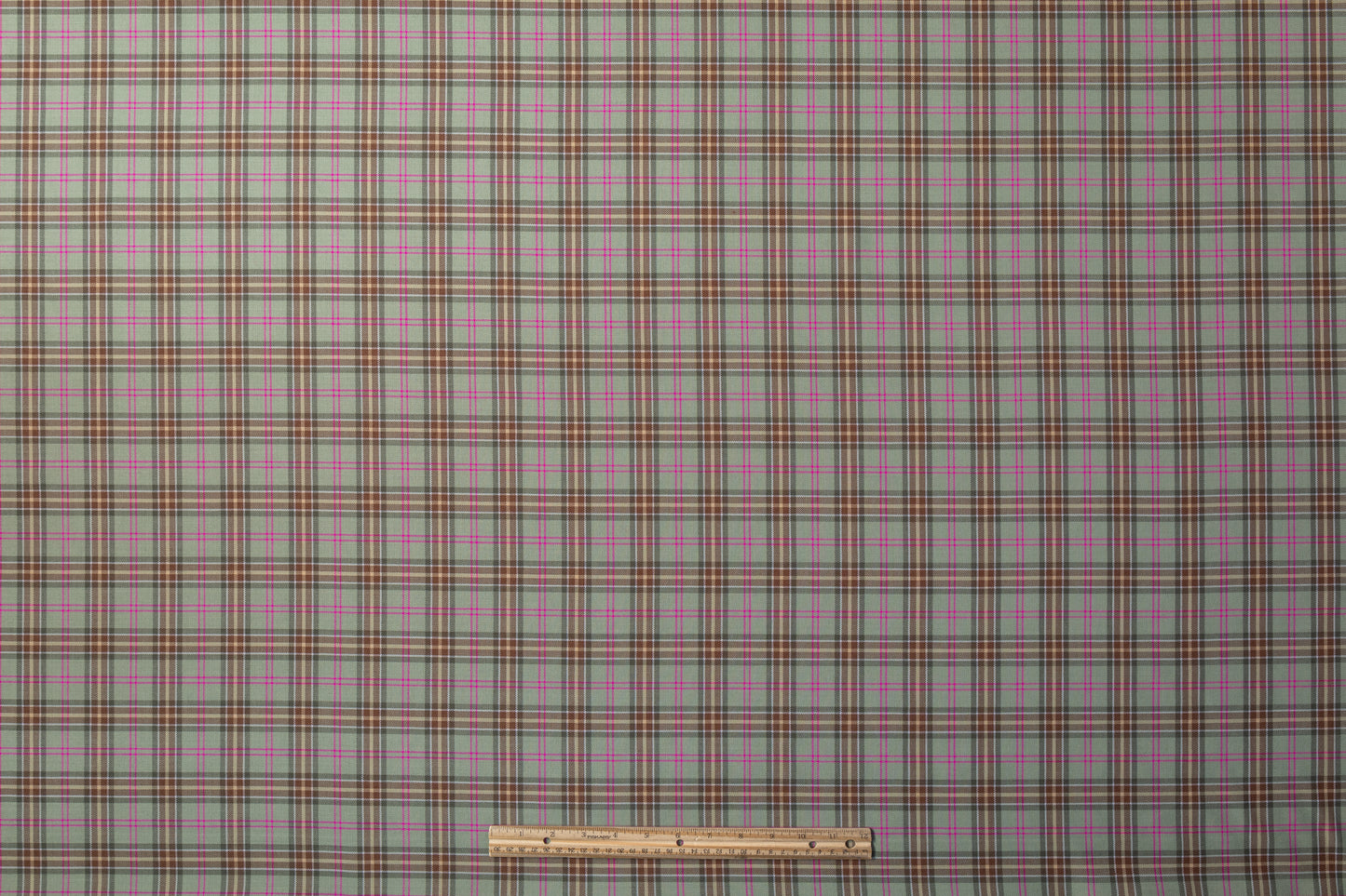 Checked Italian Wool Suiting - Green / Pink / Brown