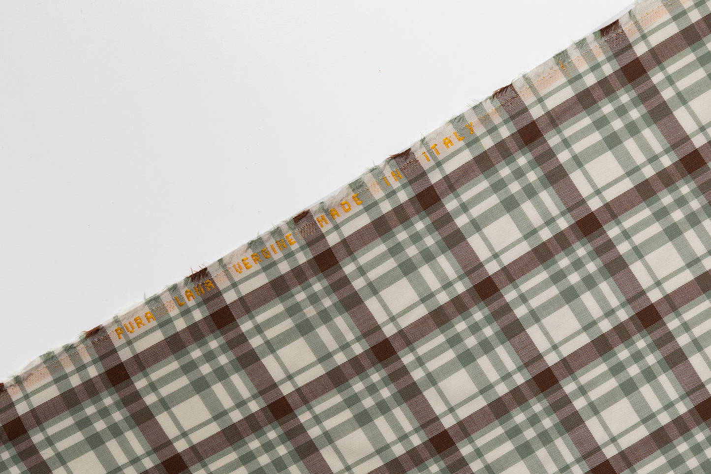 Checked Italian Wool Suiting - Green / Brown / White