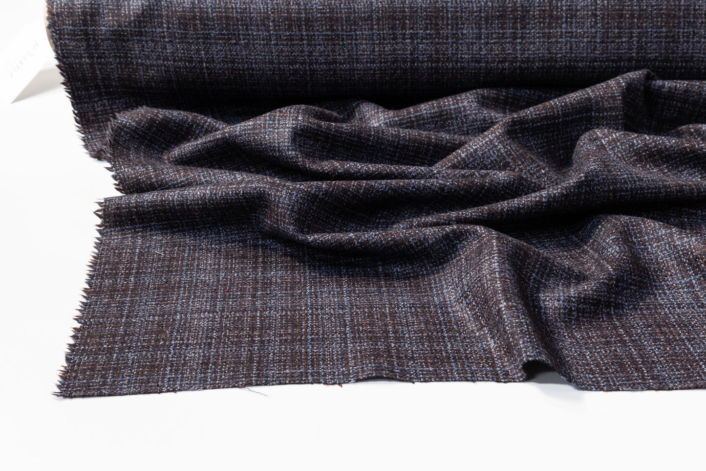 Checked Italian Wool Suiting - Blue / Brown