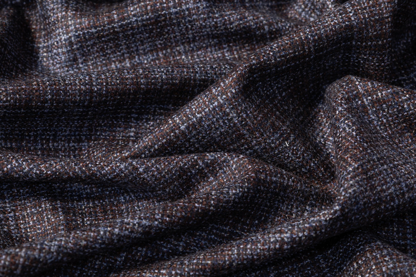 Checked Italian Wool Suiting - Blue / Brown