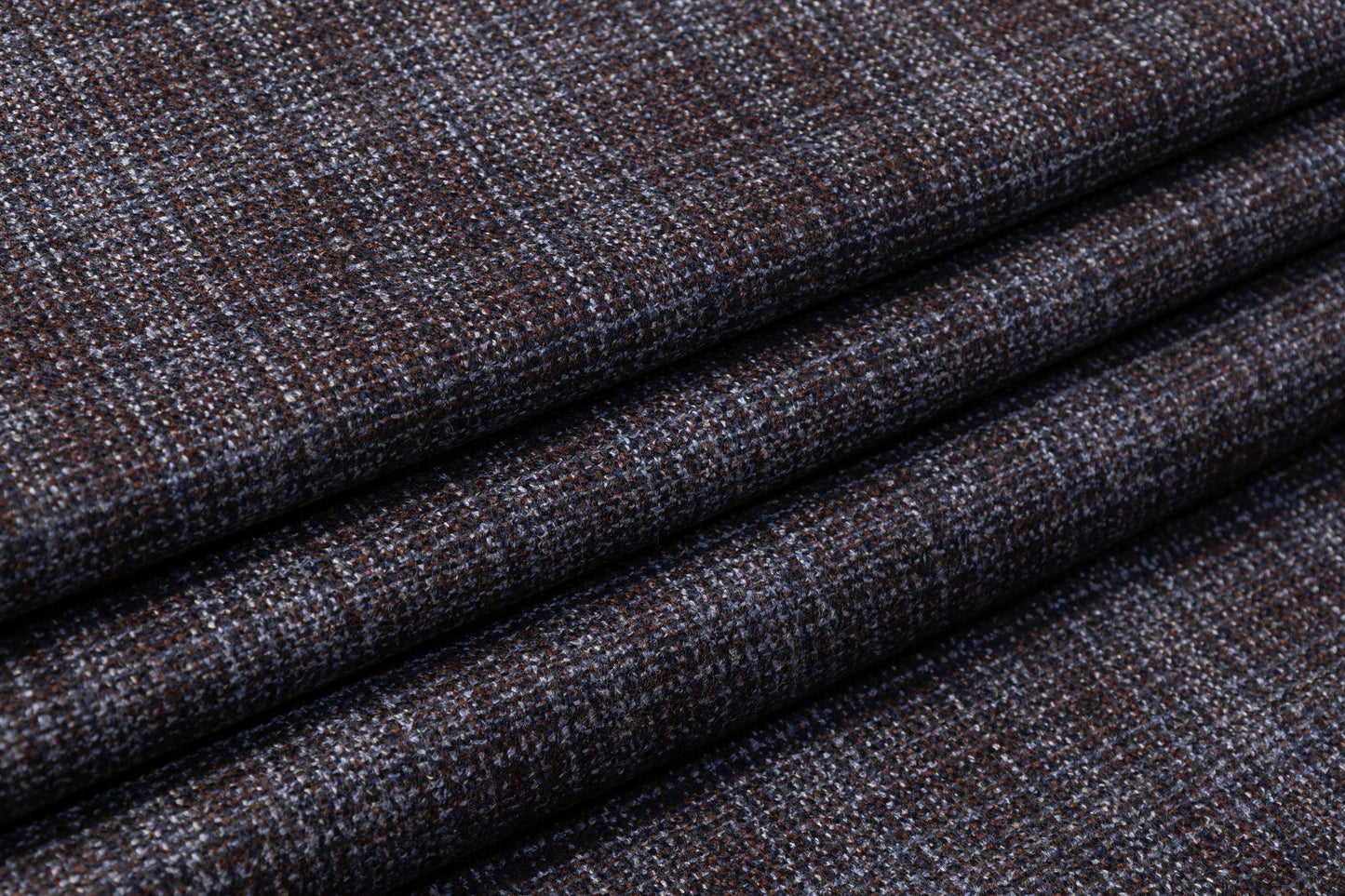 Checked Italian Wool Suiting - Blue / Brown