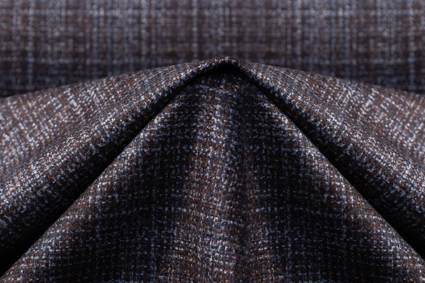 Checked Italian Wool Suiting - Blue / Brown