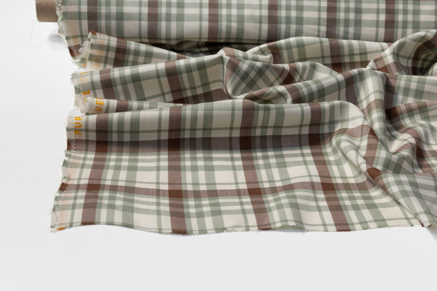 Checked Italian Wool Suiting - Green / Brown / White