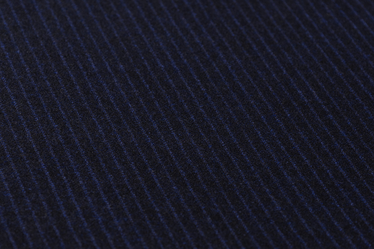 Striped Italian Wool Flannel Suiting - Navy Blue