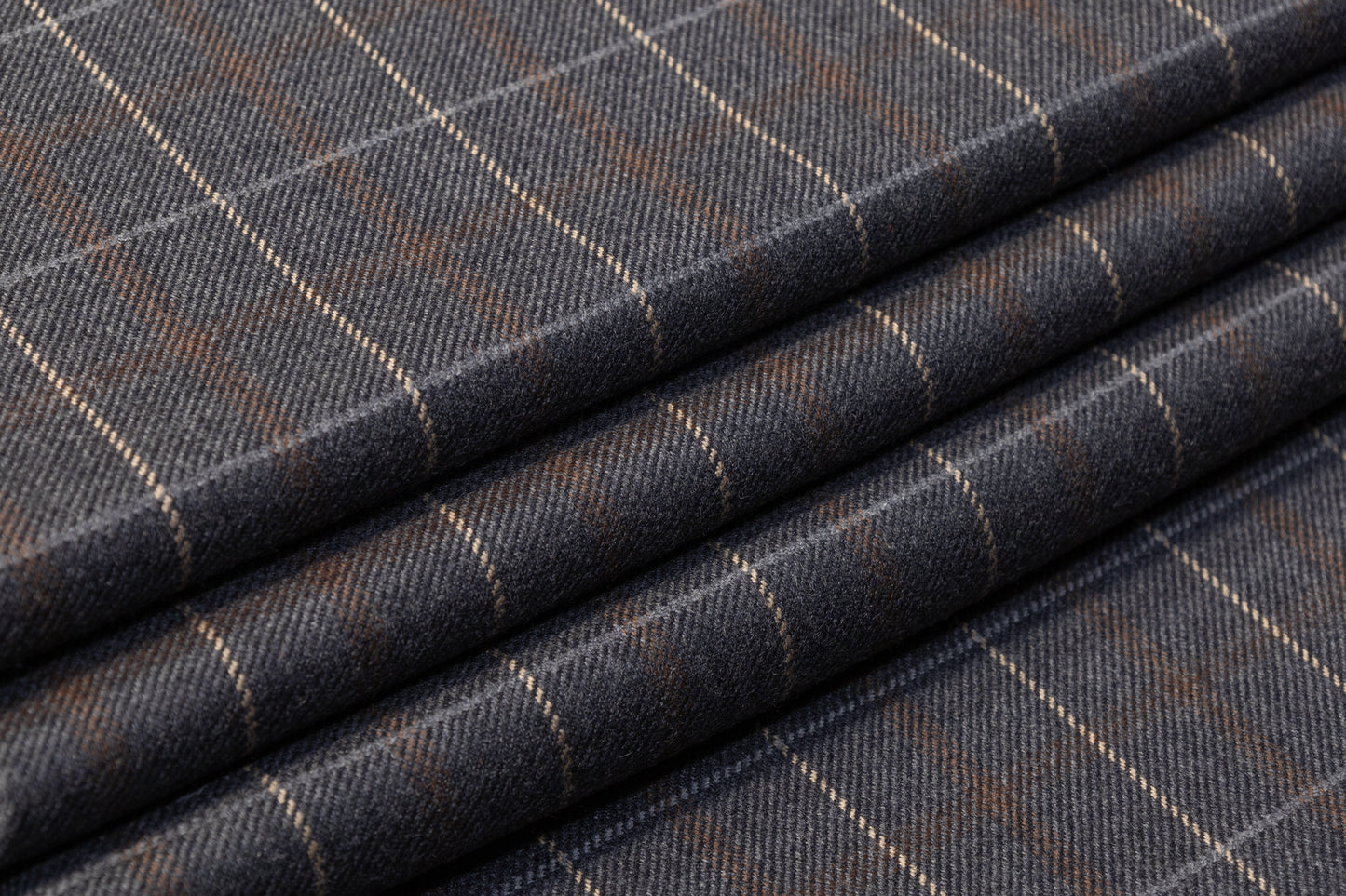 Checked Italian Wool Suiting - Gray / Brown