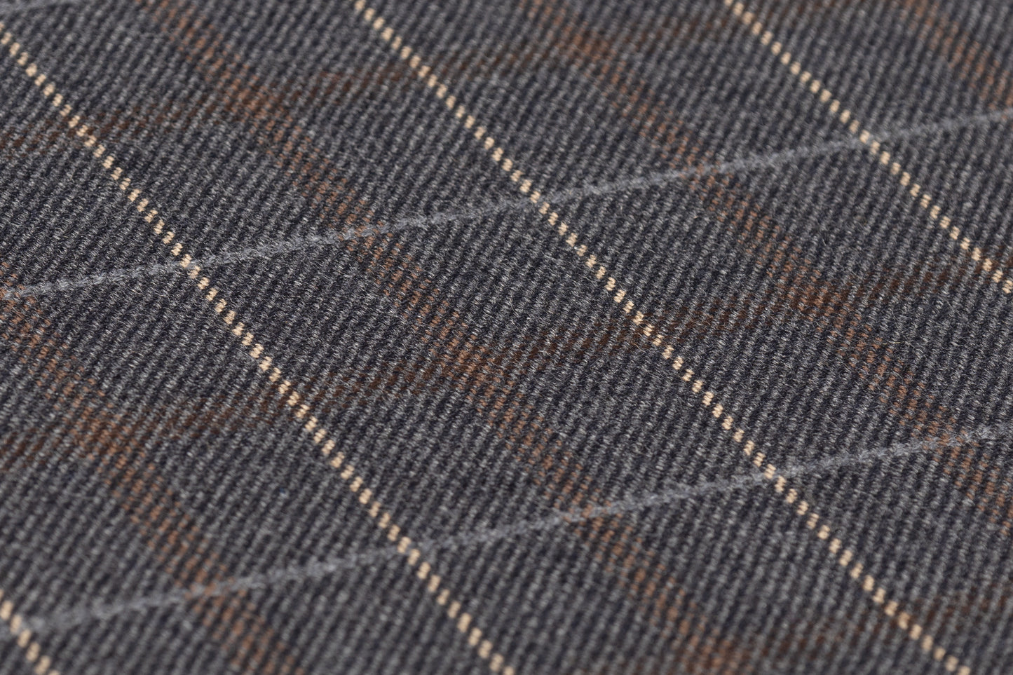 Checked Italian Wool Suiting - Gray / Brown
