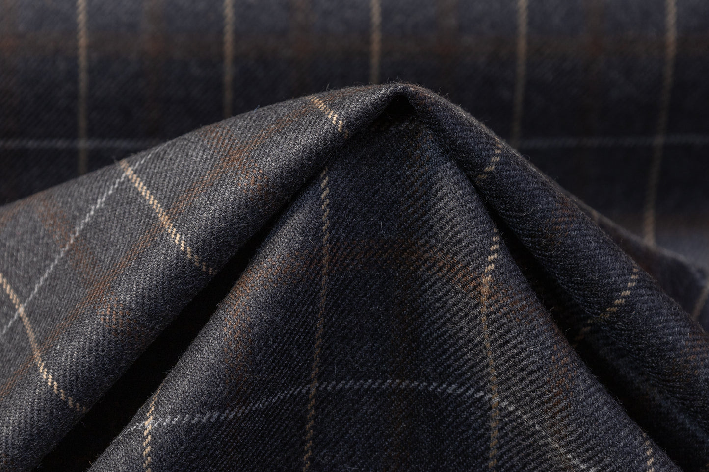 Checked Italian Wool Suiting - Gray / Brown