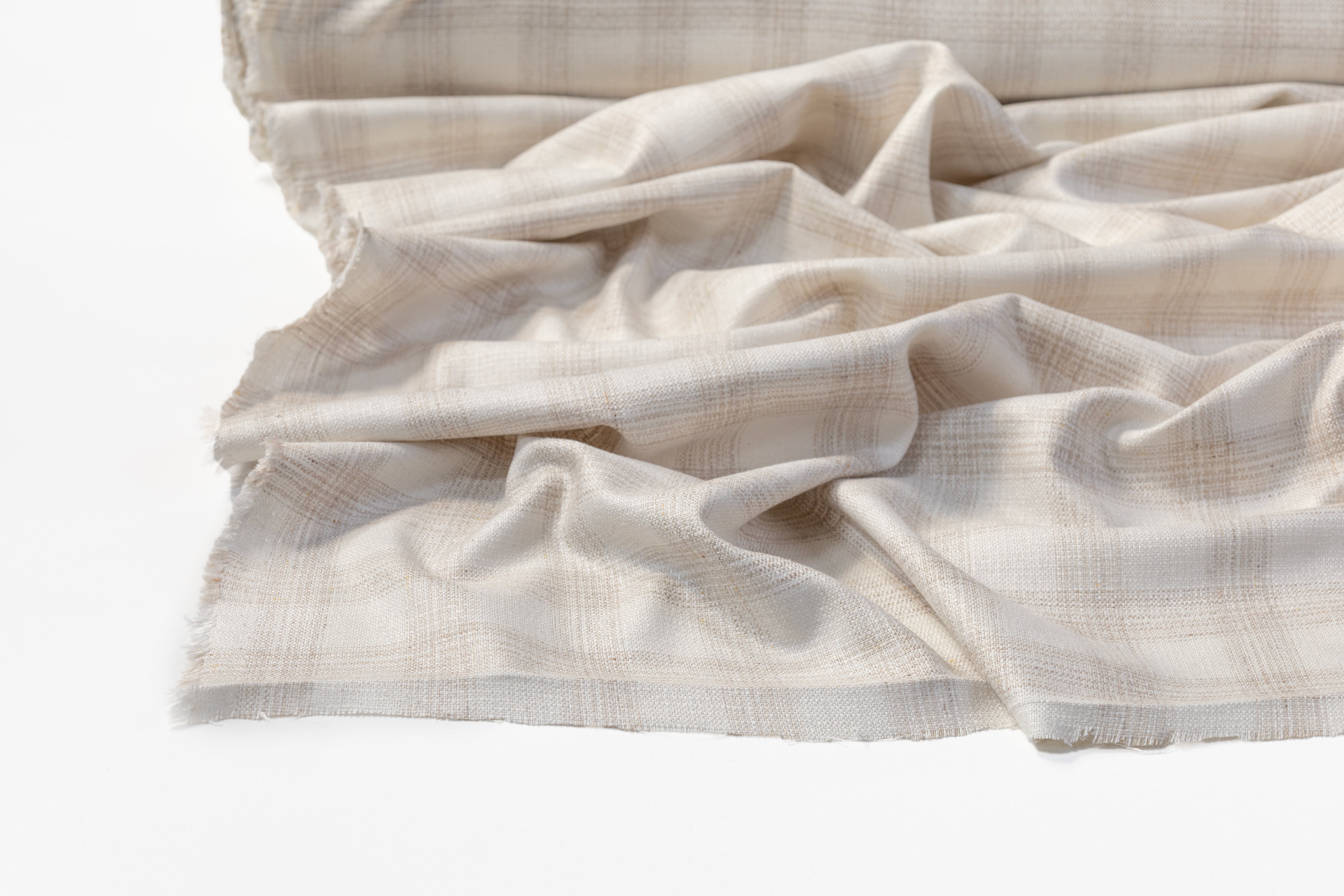 Agnona - Pure Italian Silk Suiting - Off White / Beige