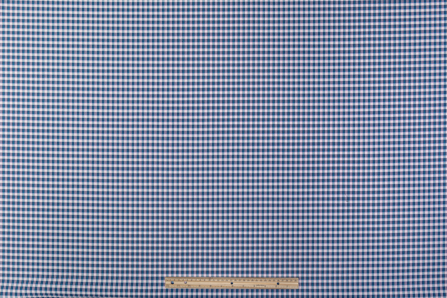 Heavy Italian Viscose Wool Twill Jacketing - Blue / Pink