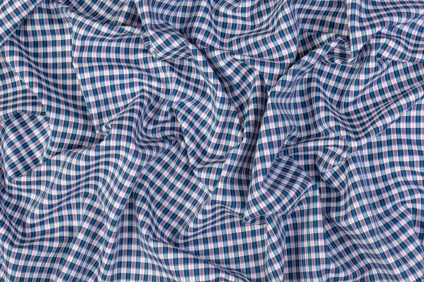 Heavy Italian Viscose Wool Twill Jacketing - Blue / Pink
