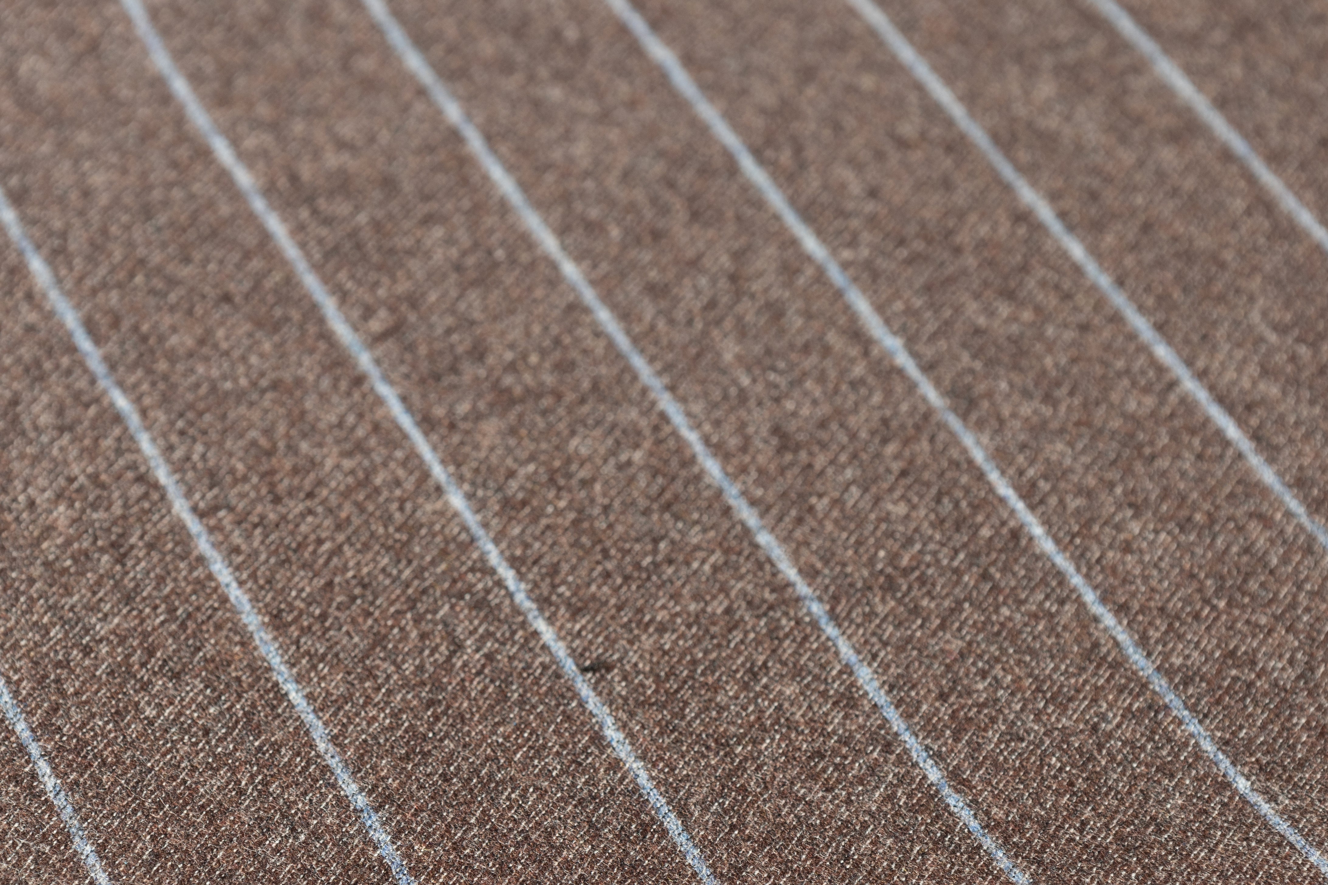 Agnona - Striped Italian Wool Cashmere Suiting - Brown / Blue