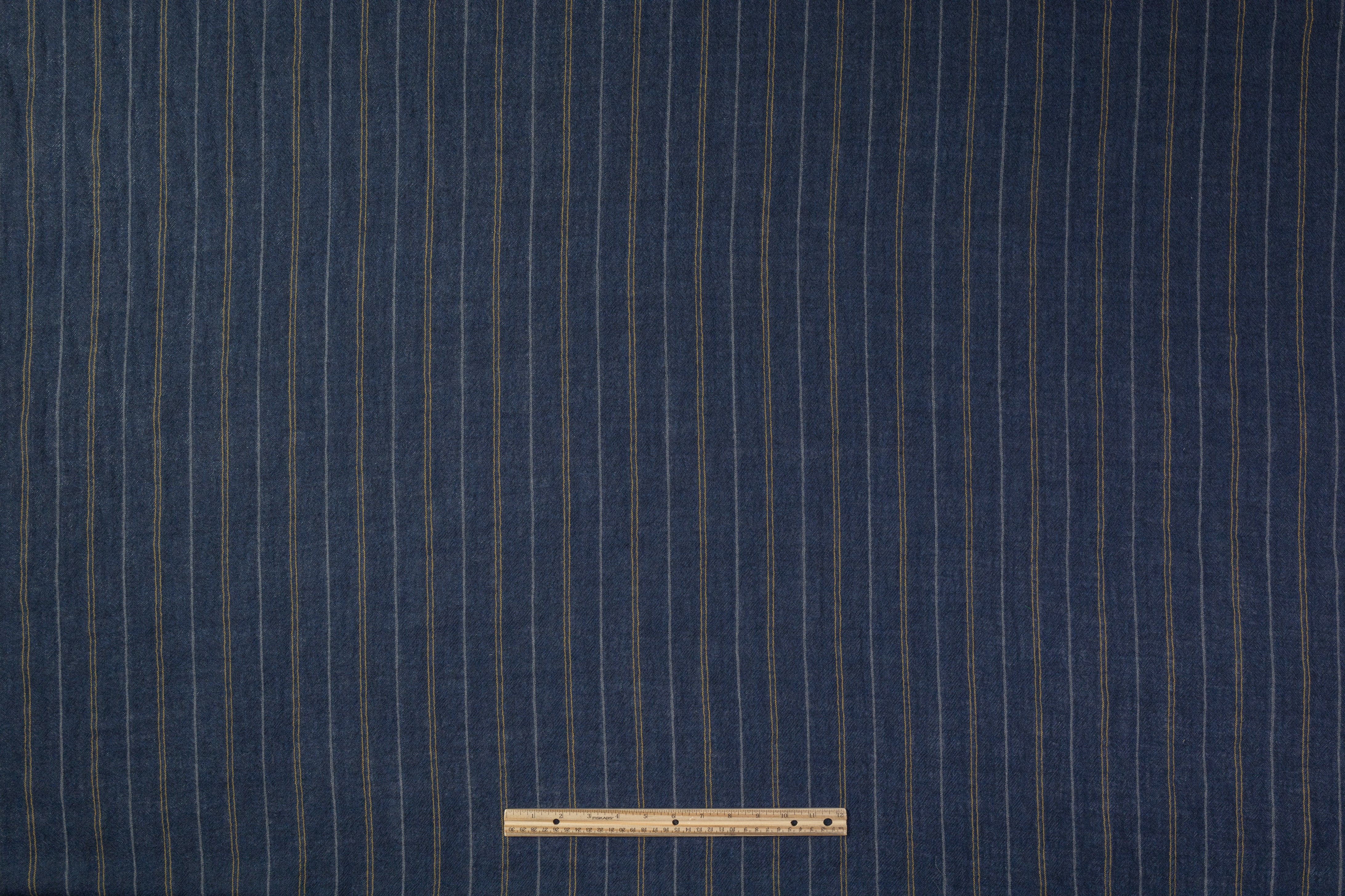 Striped Italian Wool Gauze - Blue