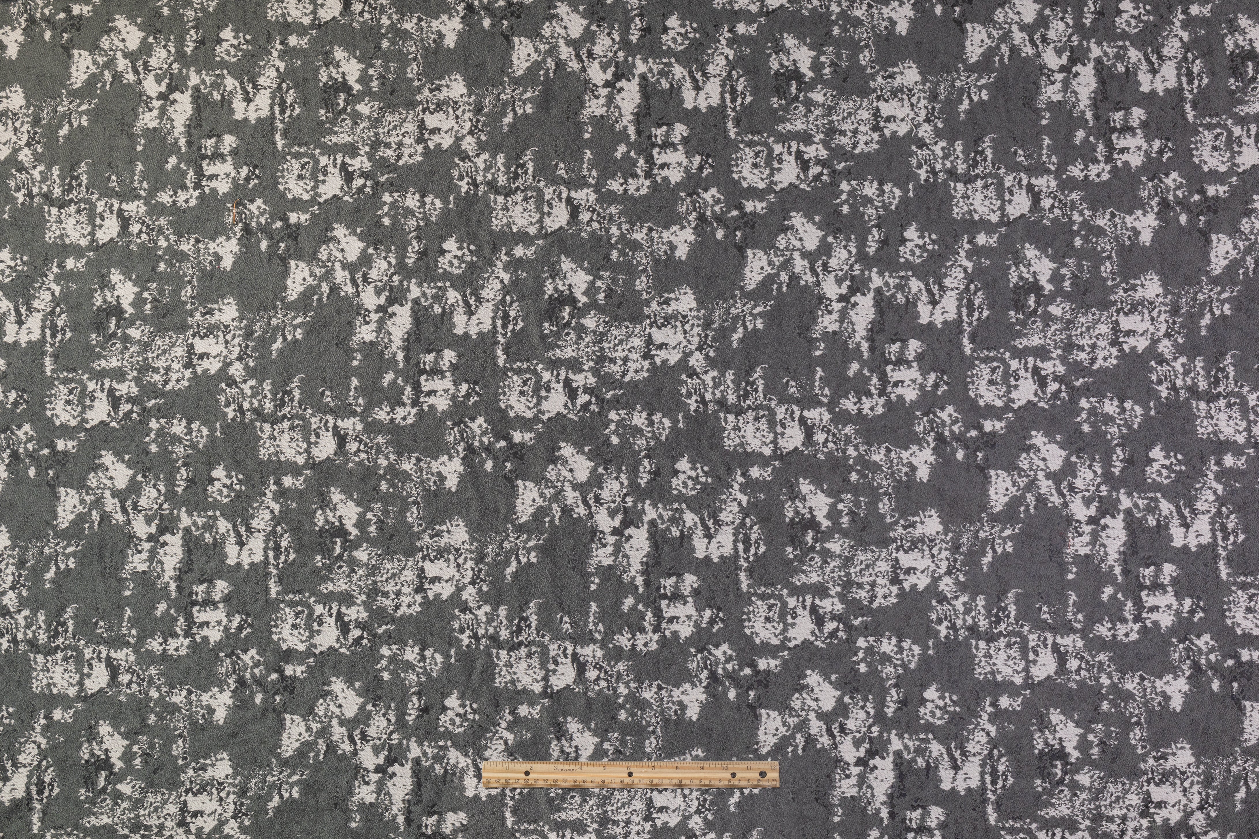 Abstract Italian Wool Blend Brocade - Gray